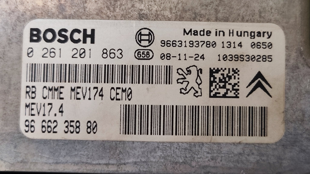 0261201863 MEV17.4 ECU IMMO OFF Peugeot 207 308 - Debiautomotive