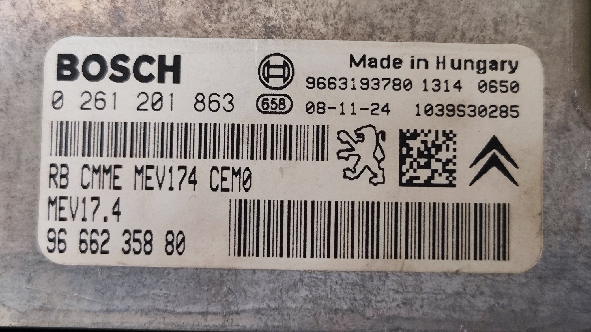 0261201863 MEV17.4 ECU IMMO OFF Peugeot 207 308 - Debiautomotive