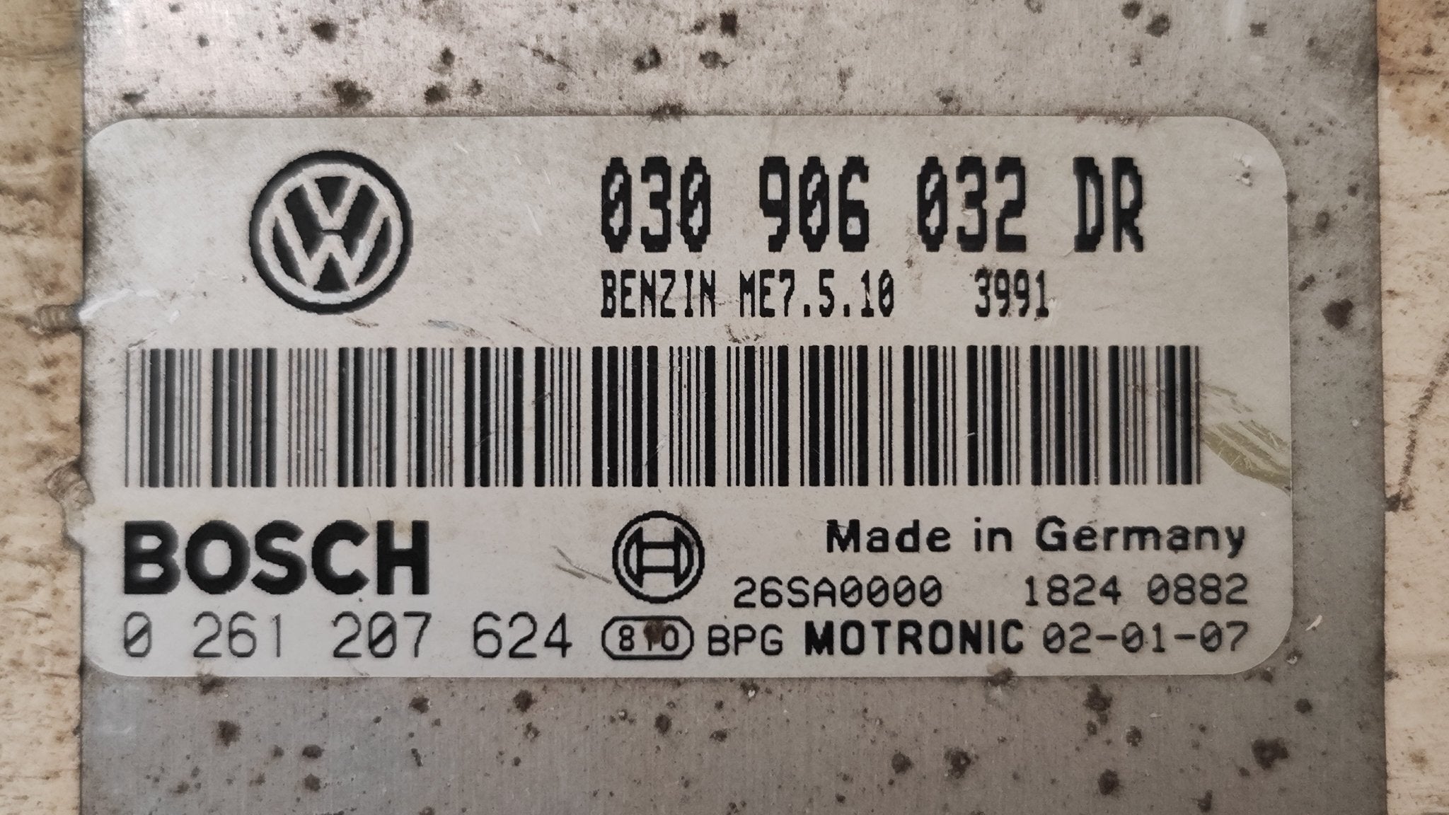 0261207624 030906032DR Centralina Motore ME7.5.10 VW Seat Arosa - Debiautomotive