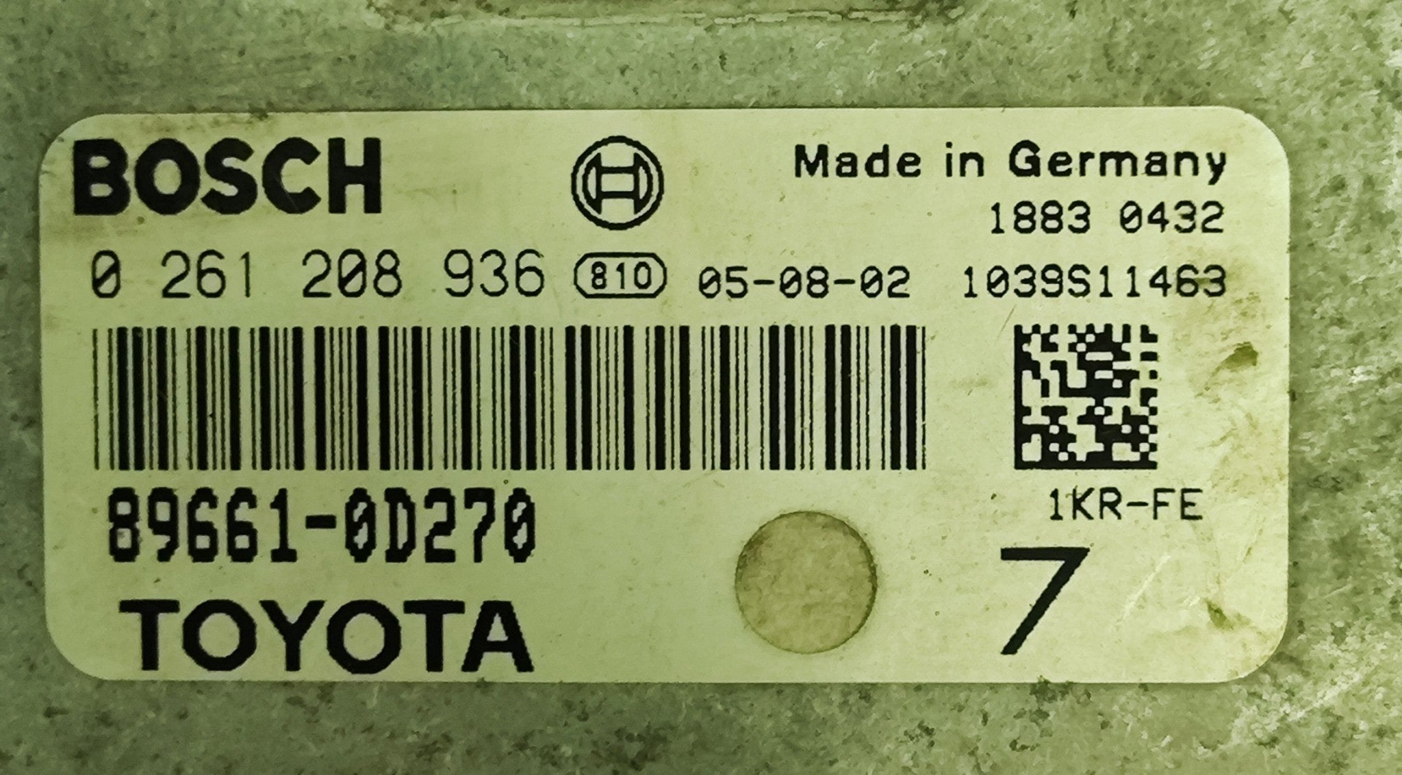 0261208936 89661 - 0D270 Centralina motore Toyota Yaris 1.0B - Debiautomotive