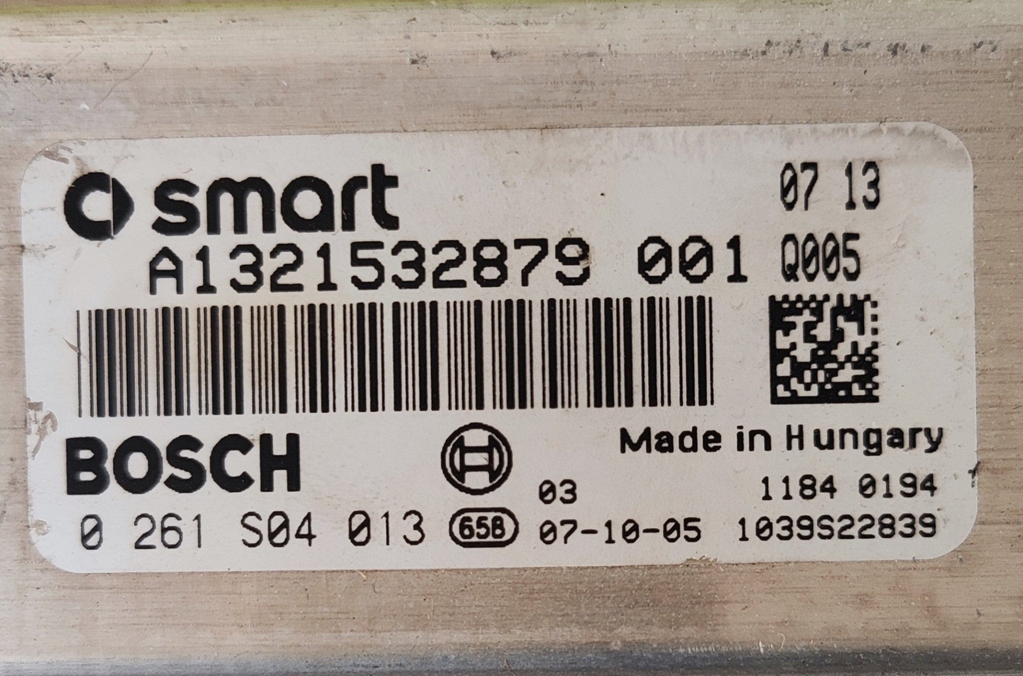 0261S04013 A1321532879 Centralina motore Smart ForTwo W451 1.0B - Debiautomotive