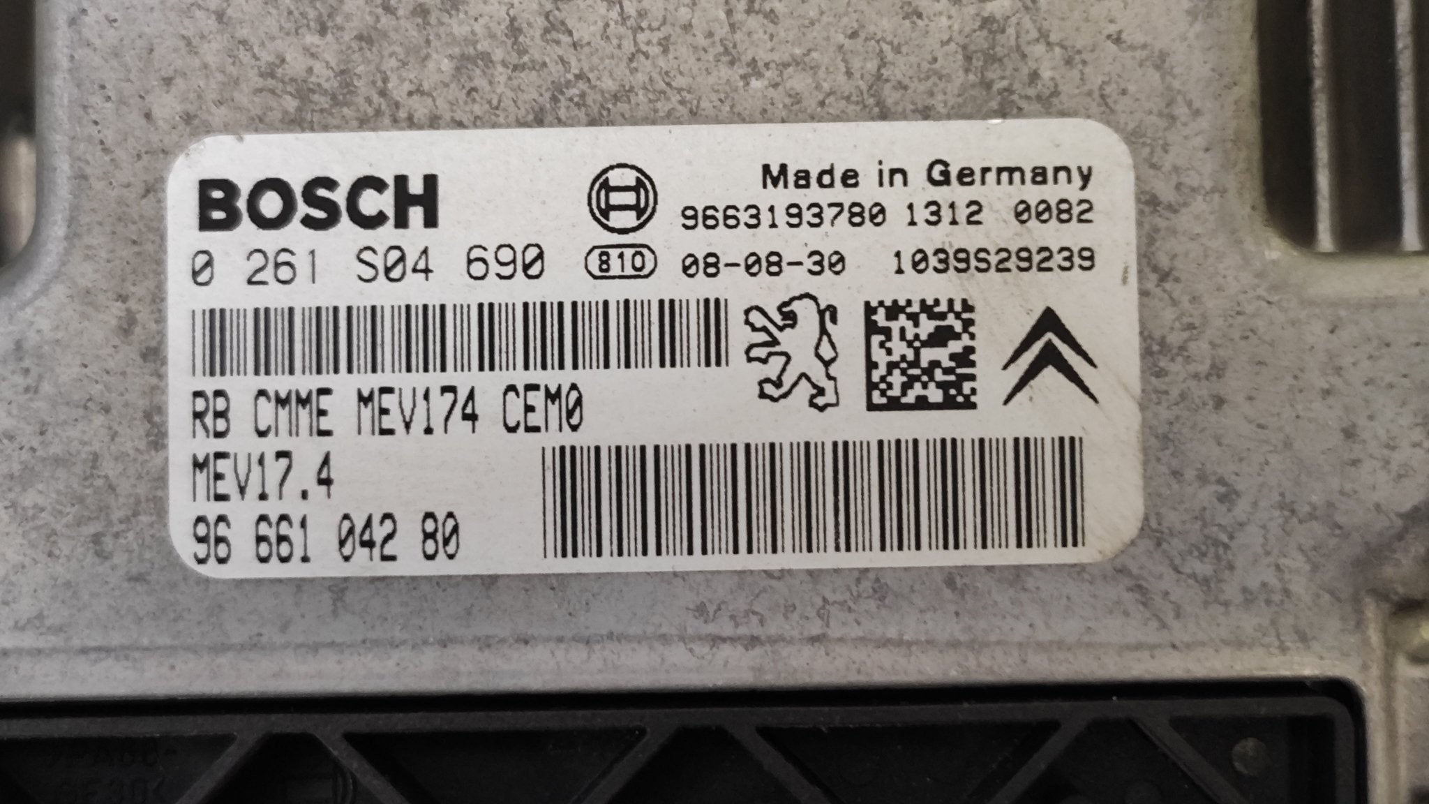 0261S04960 966104280 Centralina motore MEV17.4 Peugeot Citroen C4 1.6B - Debiautomotive