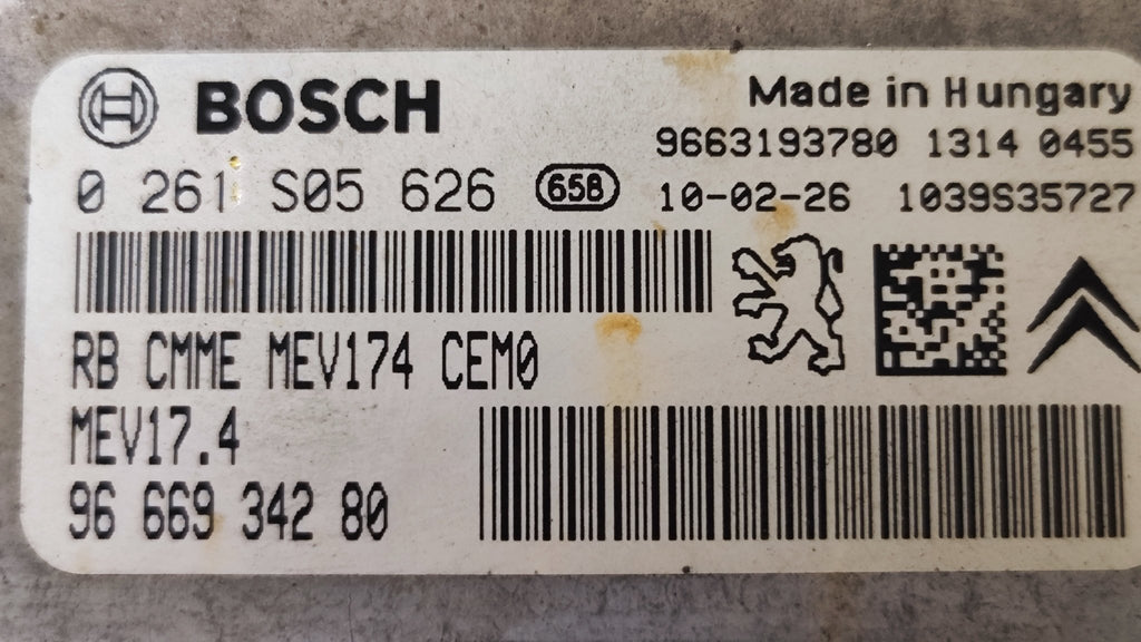 0261S05626 9666934280 MEV17.4 Centralina Motore Peugeot 308 1.6B - Debiautomotive