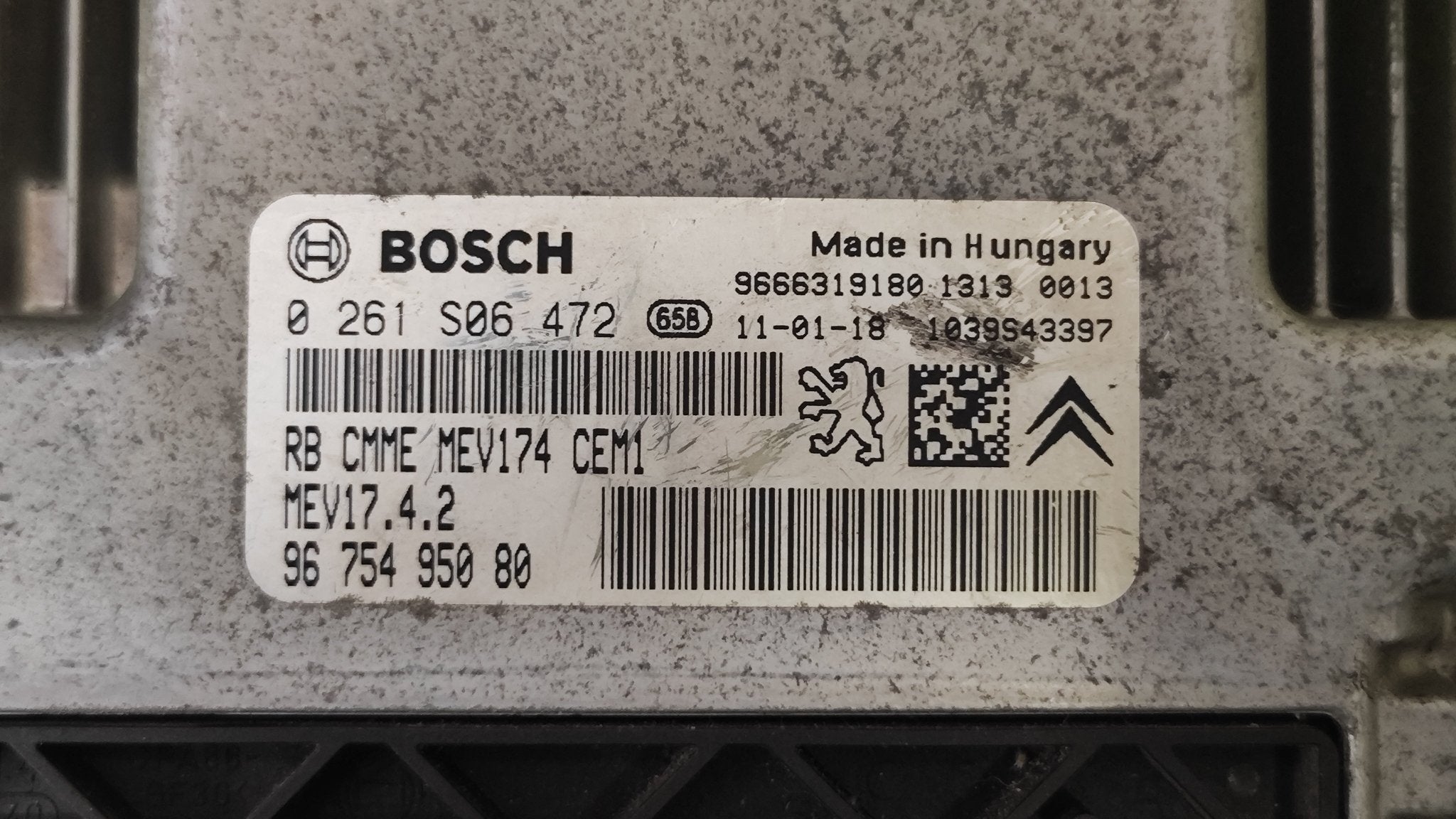 0261S06472 9675495080 Centralina motore MEV17.4.2 Peugeot 207 Citroen C3 1.4B - Debiautomotive