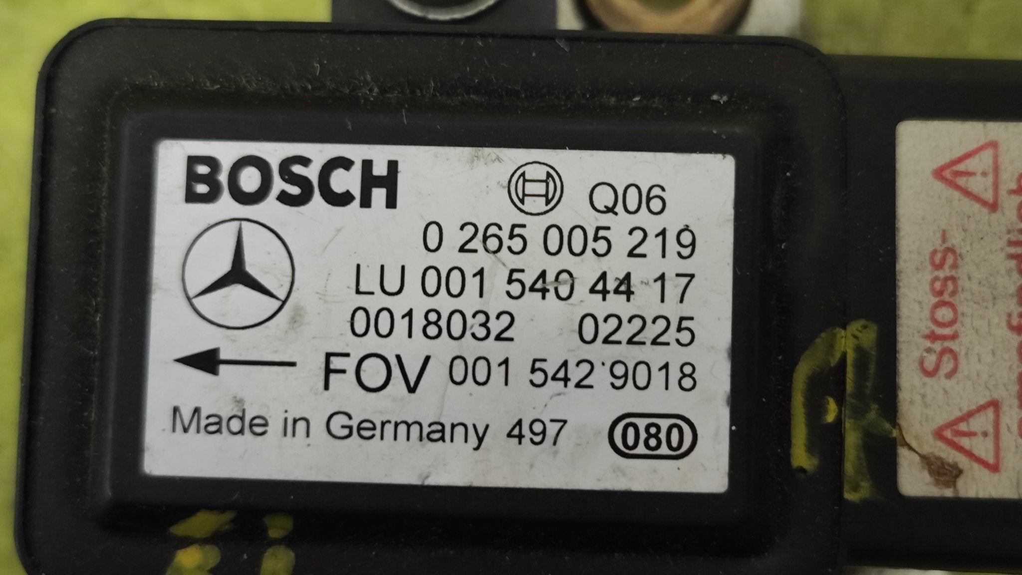 0265005214 0015404417 Sensore imbardata Mercedes - Benz Classe A W168 - Debiautomotive