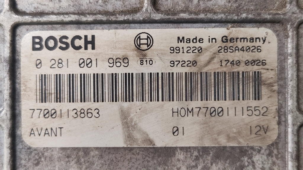 0281001969 7700113863 centralina motore Renault Megane 1.9 TDI - Debiautomotive