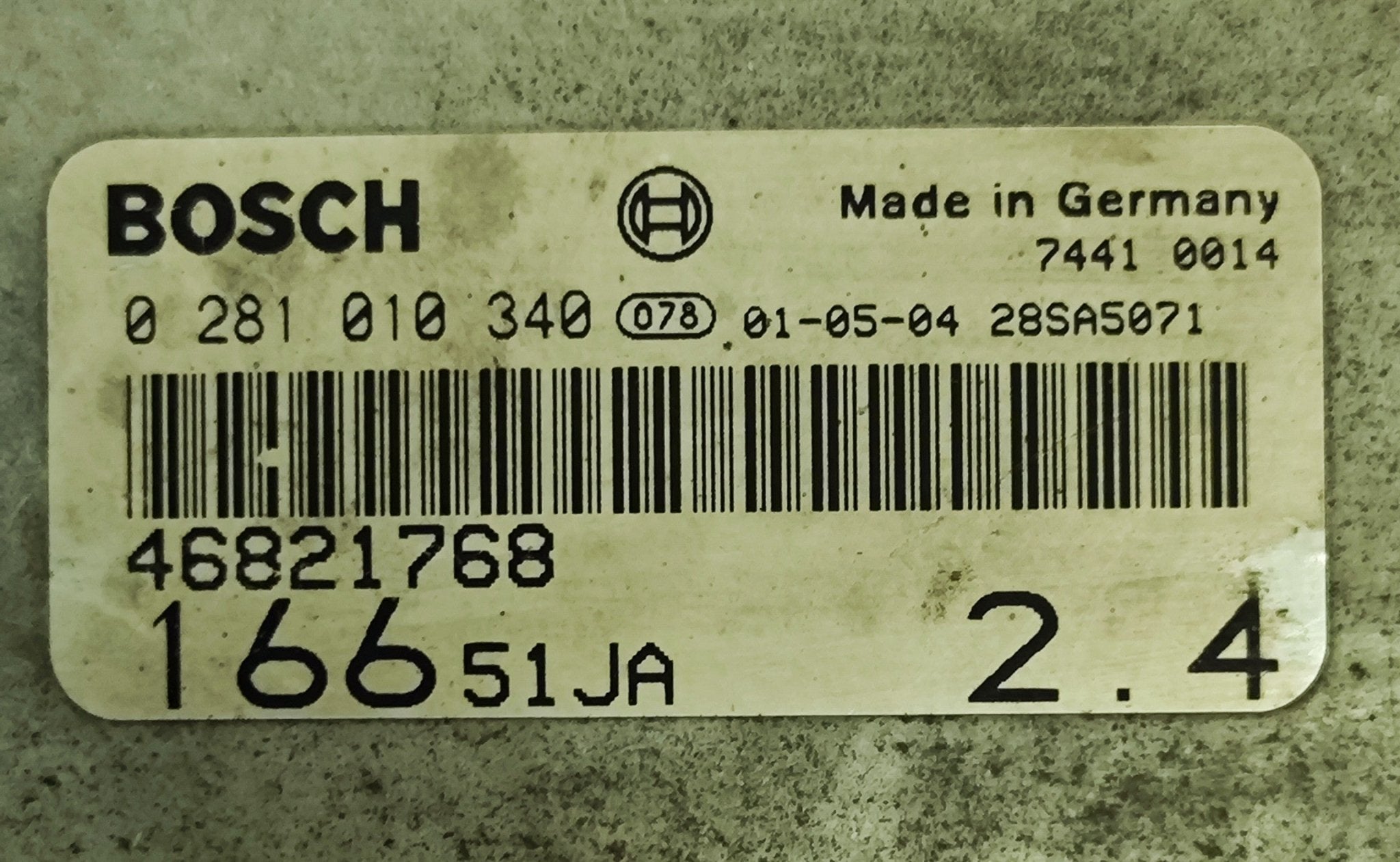 0281010340 46821768 Centralina motore Alfa Romeo 166 2.4JTD - Debiautomotive