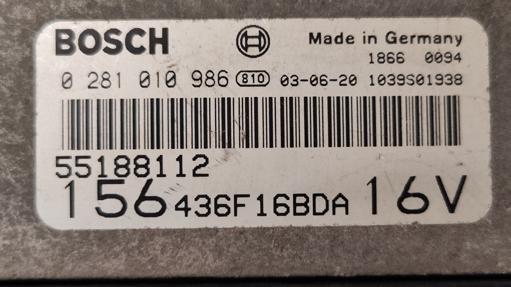 0281010986 55188112 centralina motore Alfa Romeo 156 1.9JTD - Debiautomotive