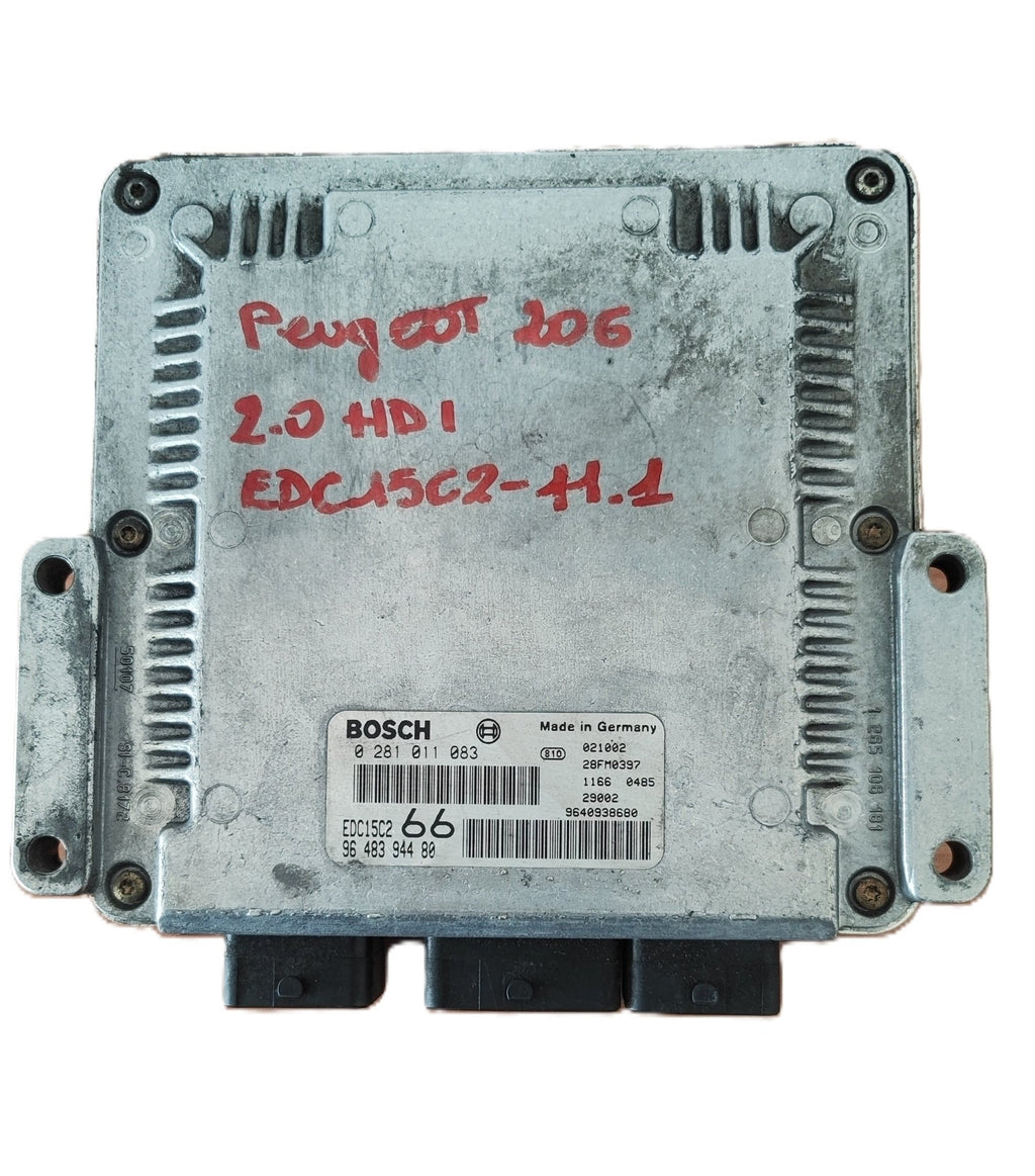 0281011083 9848394480 Centralina motore Peugeot 206 2.0HDI - Debiautomotive