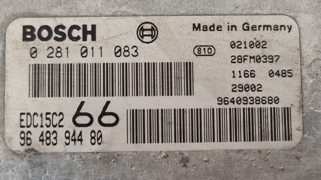 0281011083 9848394480 Centralina motore Peugeot 206 2.0HDI - Debiautomotive