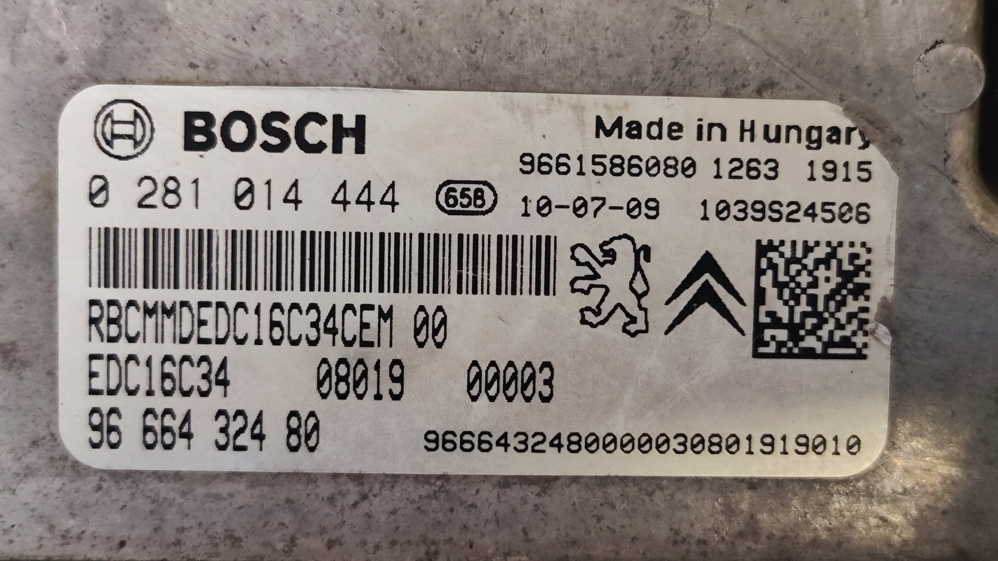 0281014444 9666432480 Centralina motore Peugeot Bipper 1.4HDI - Debiautomotive