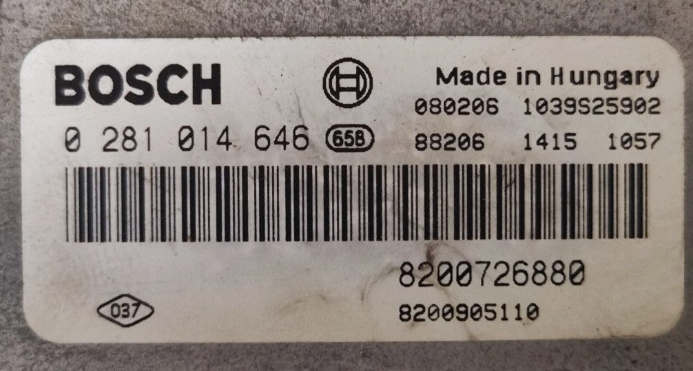 0281014646 Ecu Bosch EDC16CP33 - 6.6 Renault Laguna MK3 2.0 DCI - Debiautomotive