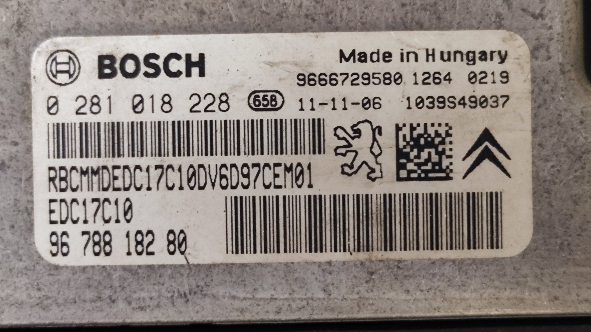 0281018228 9678818200 EDC17C10 centralina motore Peugeot Partner 1.4 HDI bellani - Debiautomotive