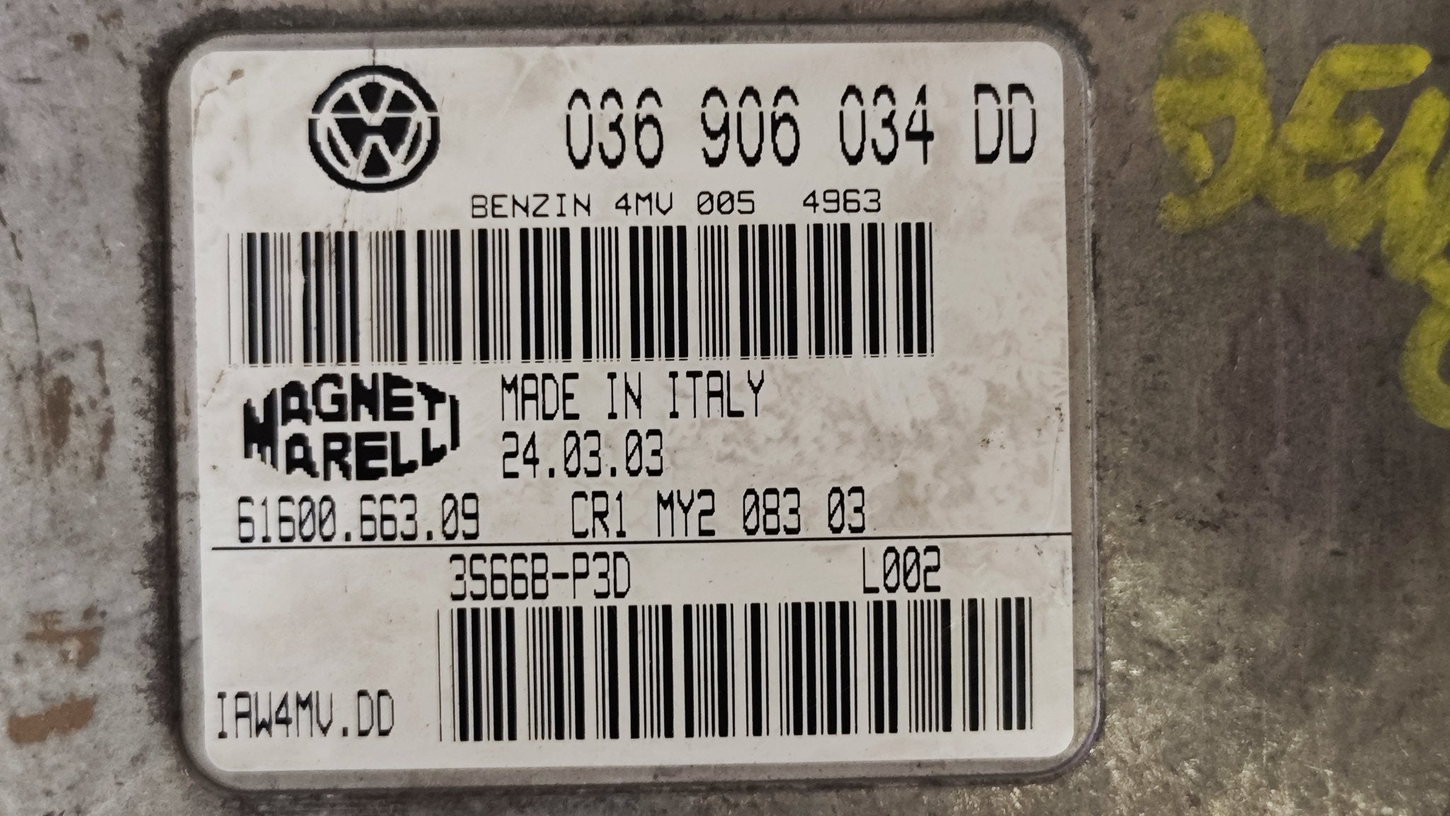 036906034DD 6Q0920820 Kit accensione Volkswagen Polo Benzina - Debiautomotive