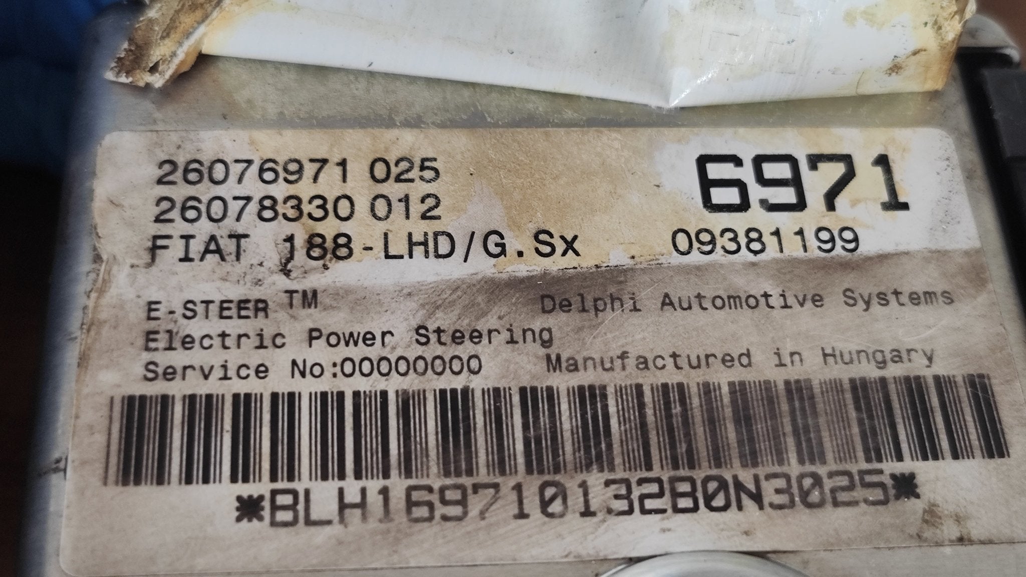 09381199 centralina sterzo Fiat Punto 188 - Debiautomotive