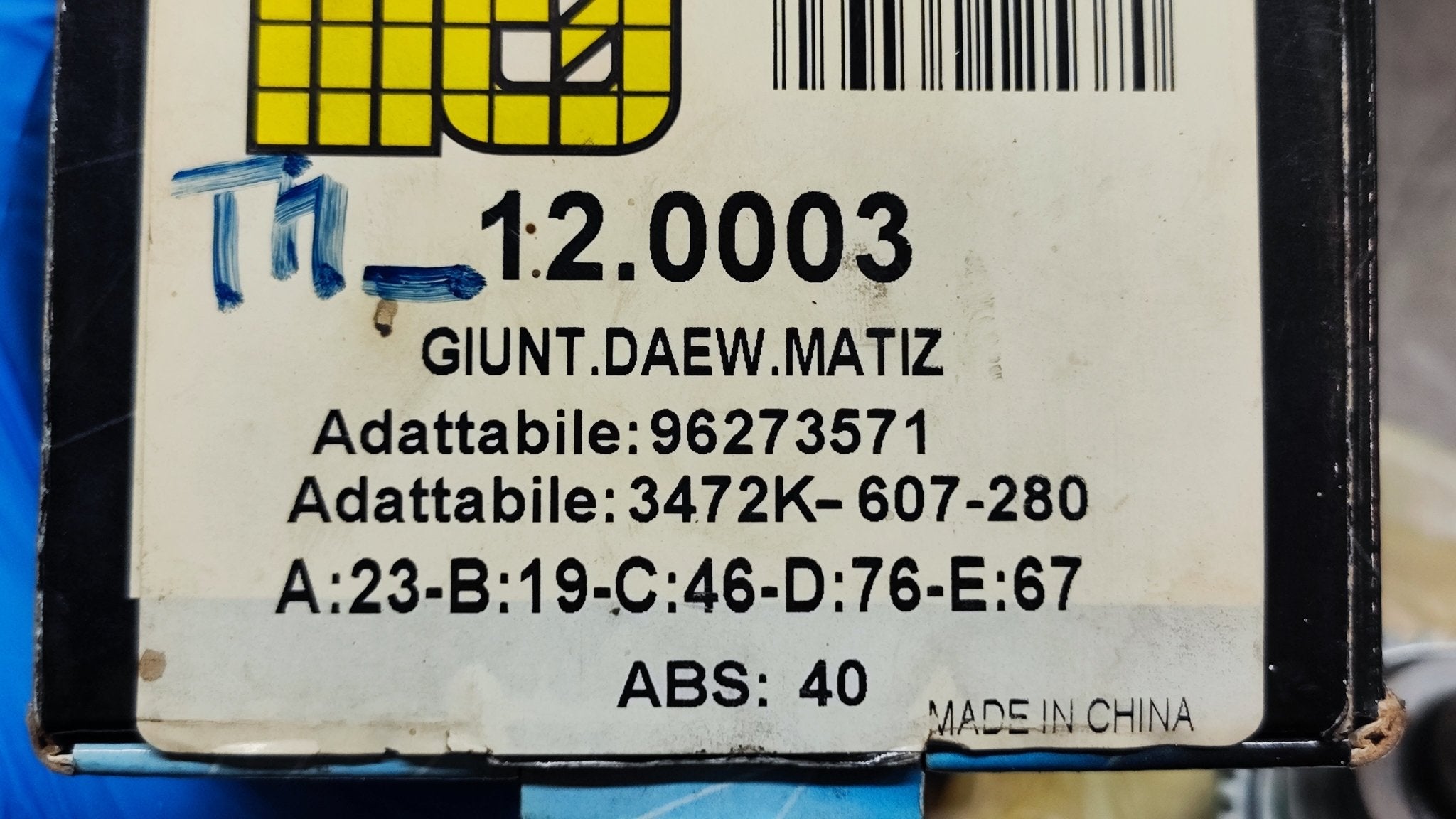 12.0003 96273571 3472K - 607 - 280 Giunto omocinetico Daewoo Matiz - Debiautomotive