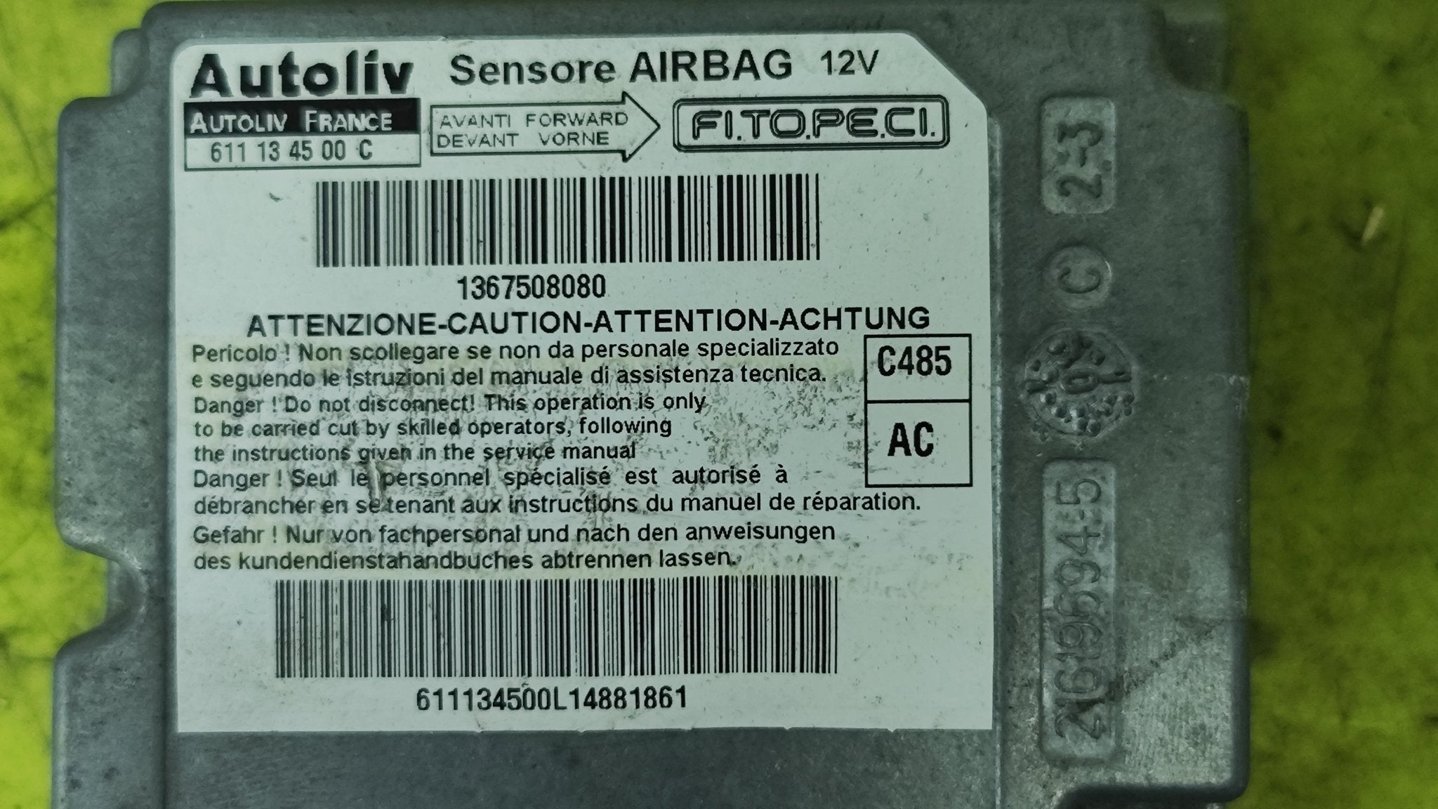 1367508080 Centralina airbag Fiat Qubo Citroen nemo - Debiautomotive