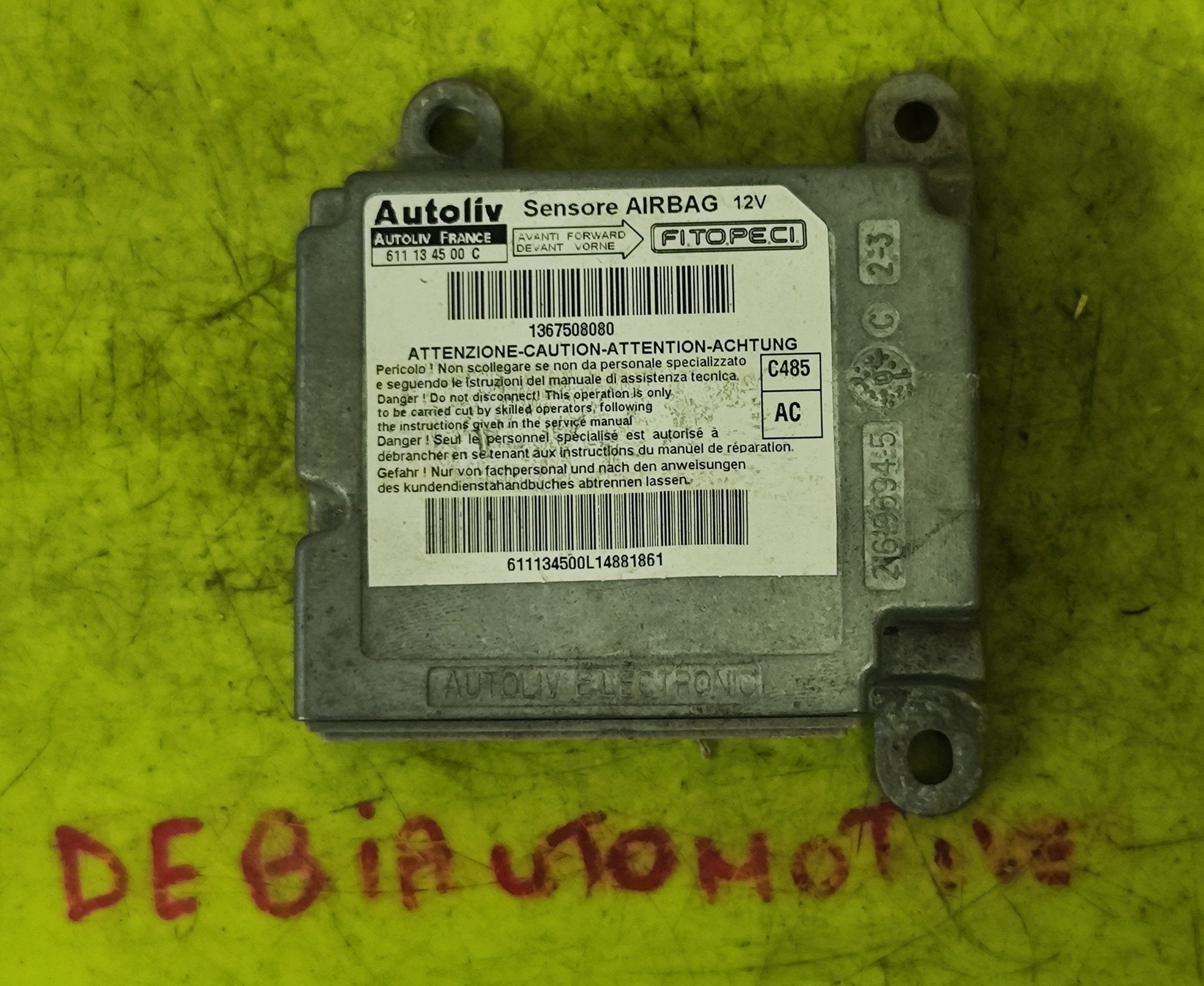 1367508080 Centralina airbag Fiat Qubo Citroen nemo - Debiautomotive