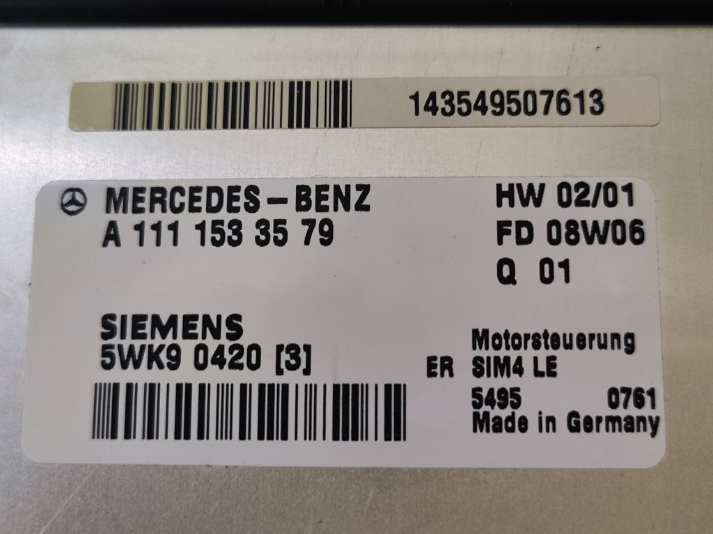ECU Mercedes Classe C C200 W203 2.0 B A1111533579 5WK90420 SIM4LE 