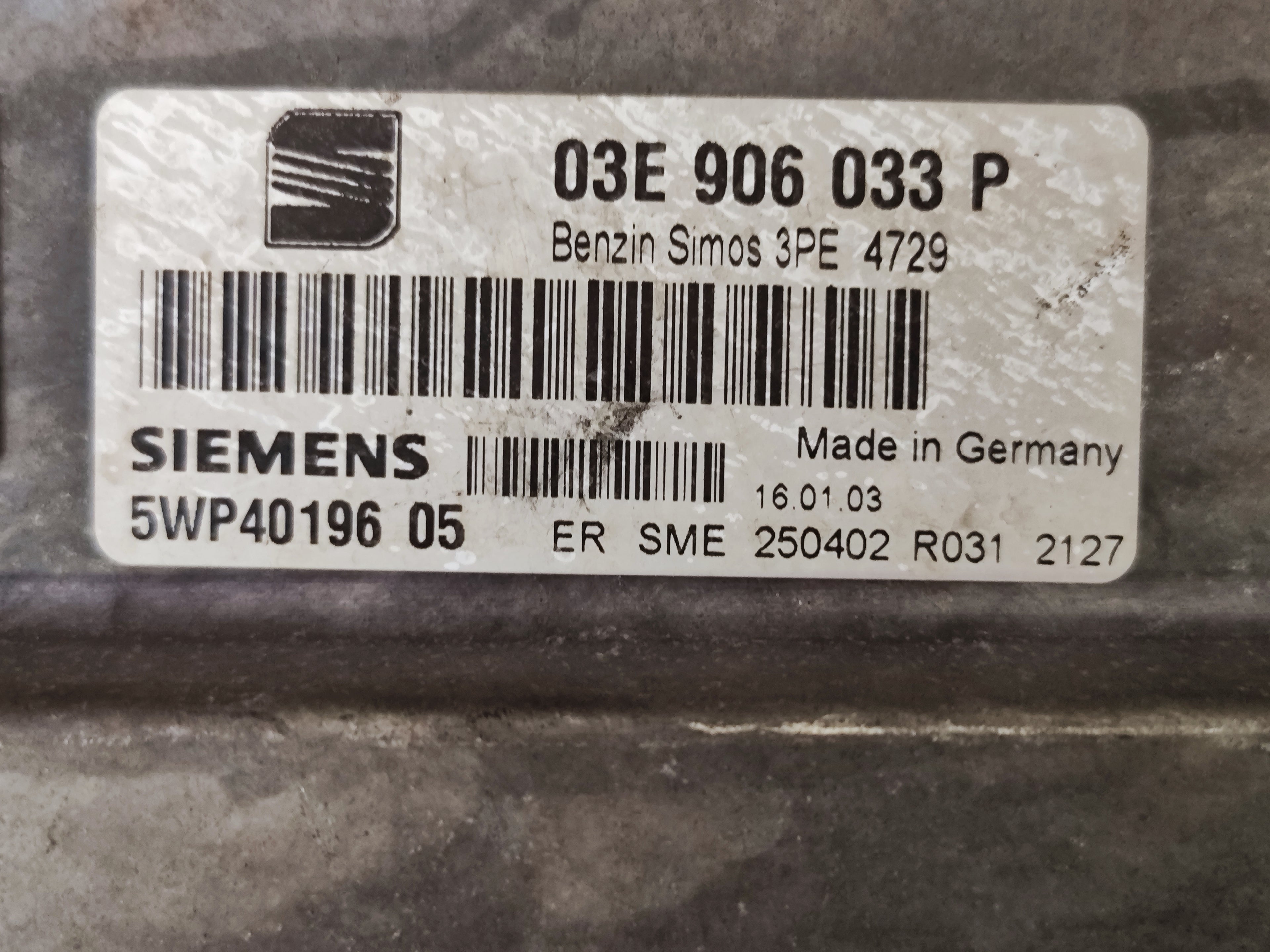 Centralina motore  Seat Ibiza 03E906033P 5WP40196  