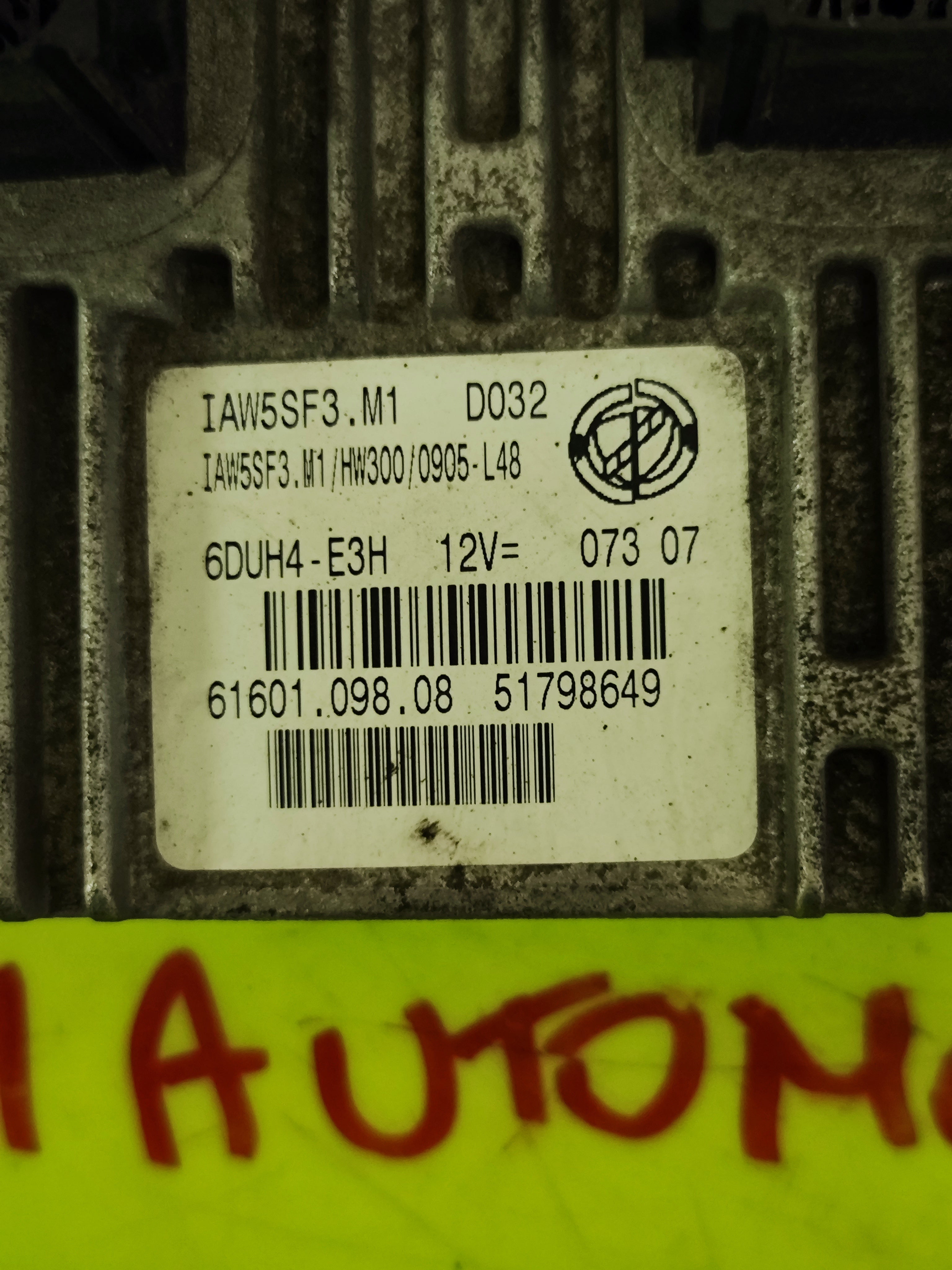 Centralina Motore Fiat Grande Punto 1.2 51798649 IAW5SF3.M1 HW300