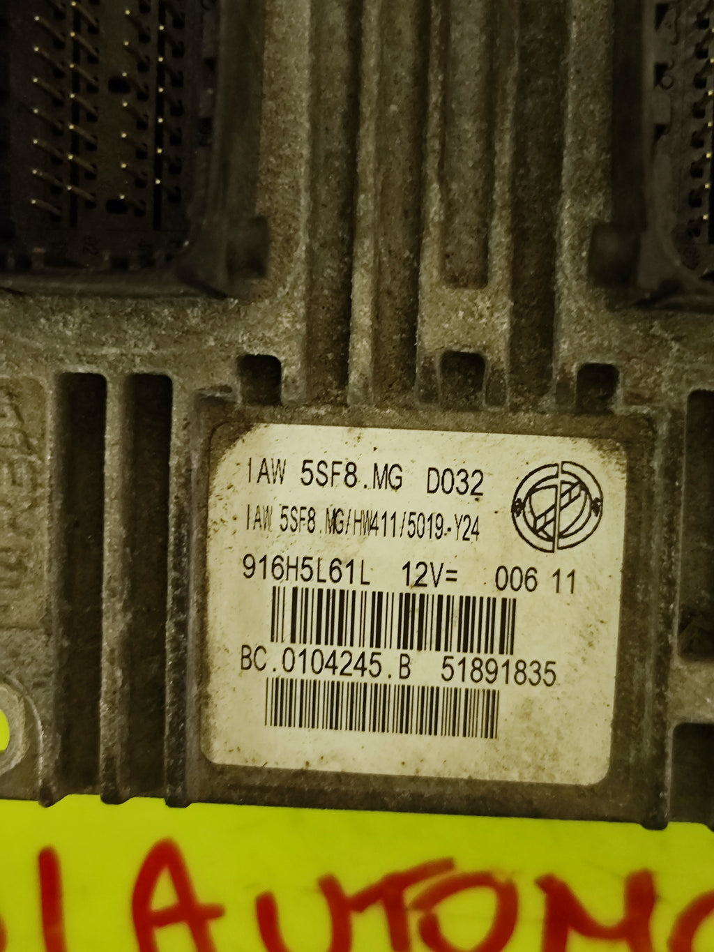 Centralina motore Fiat 500 Lancia Ypsilon 1.2 51891835 IAW5SF8.MG HW411