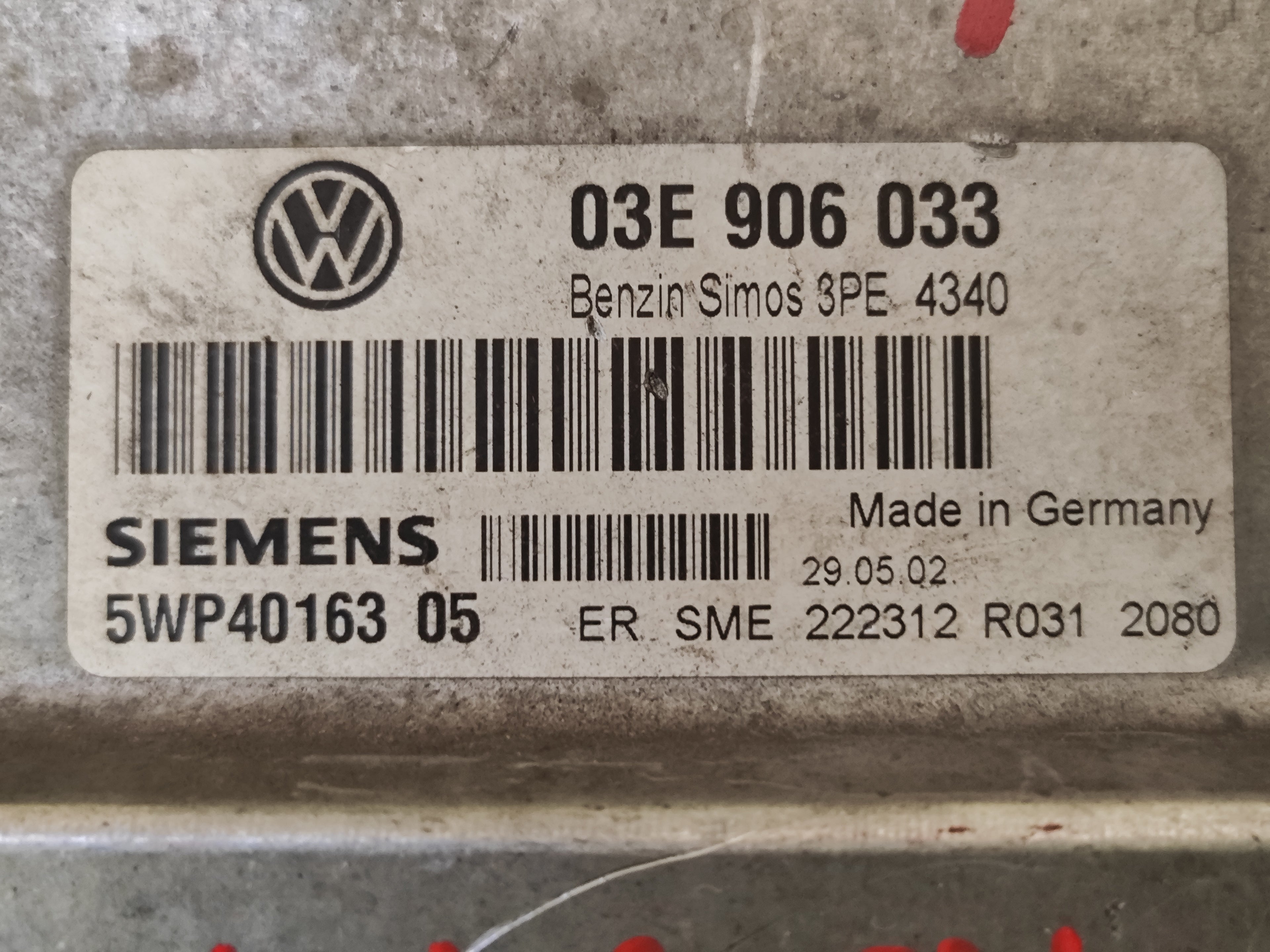 ECU IMMO OFF Volkswagen Polo 1.2 Benzina 03E906033 SIMOS 3PE 4340 5WK40136