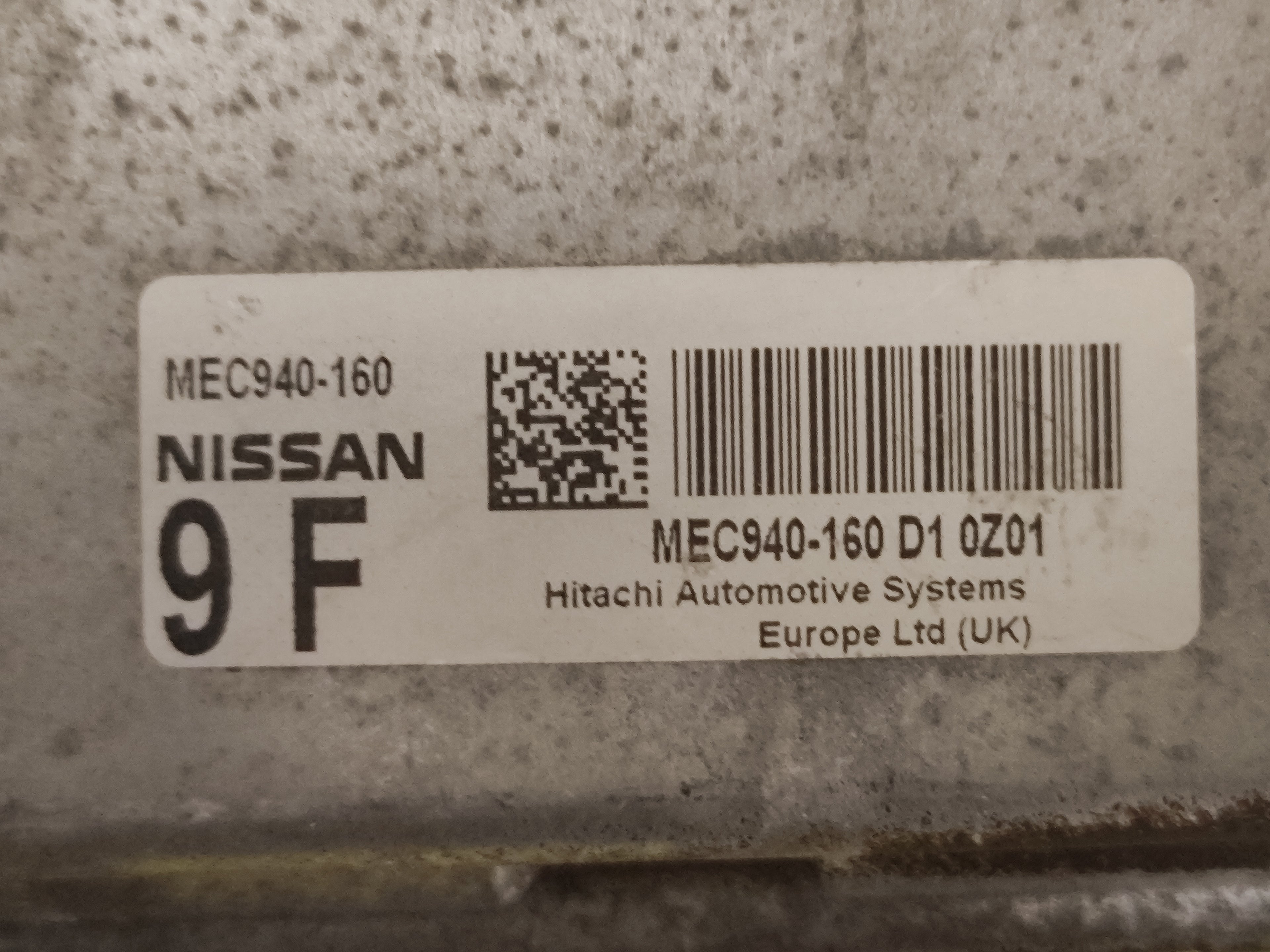 Centralina Nissan Juke SUV 1.6B 5M 16V MEC940-160 D1 0Z01 9F