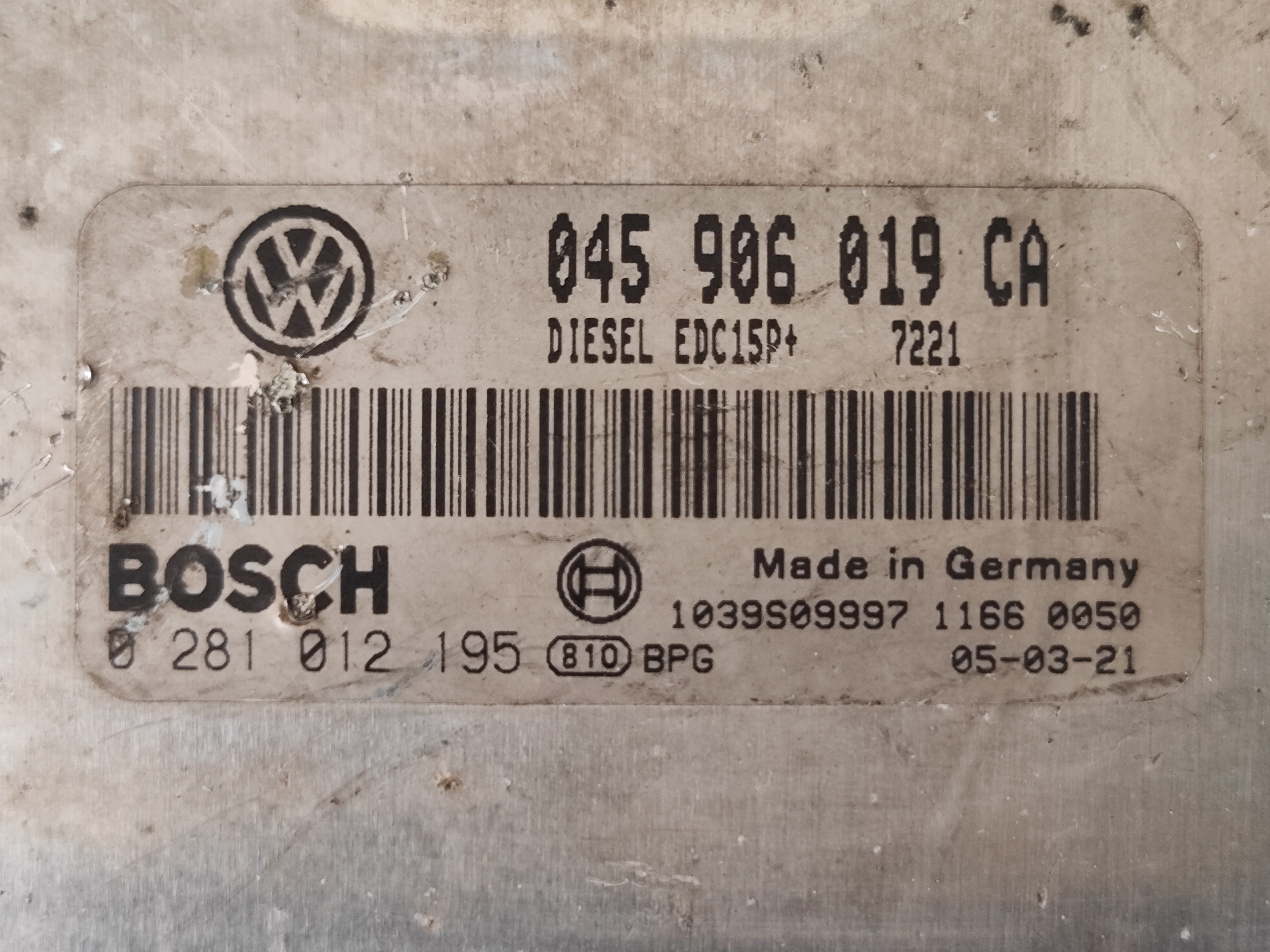 Centralina motore VW Polo 1.4 TDI 0281012195 045906019CA EDC15P+ 