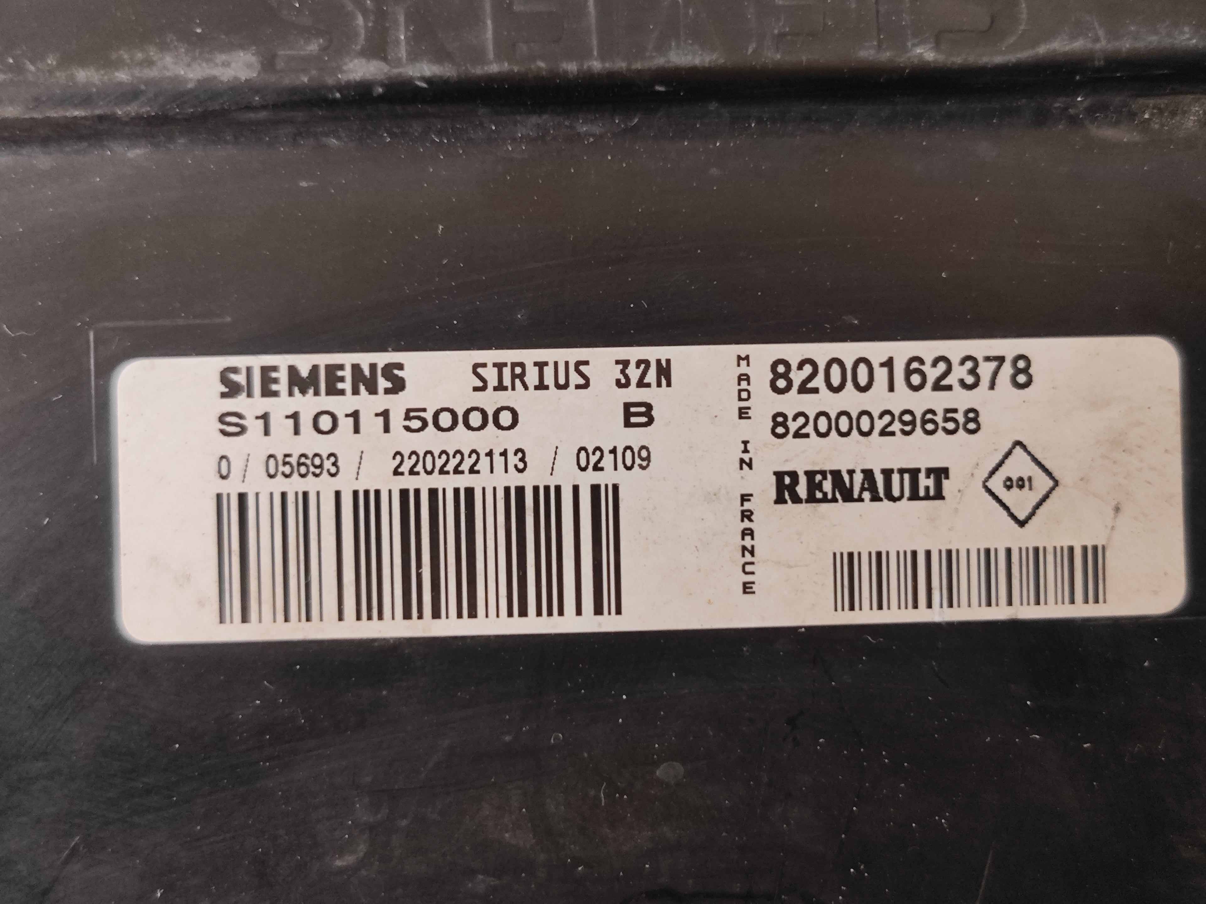 Centralina Motore Renault Clio 3 8200162378 82000296658 S110115000 B SIRIUS32N 