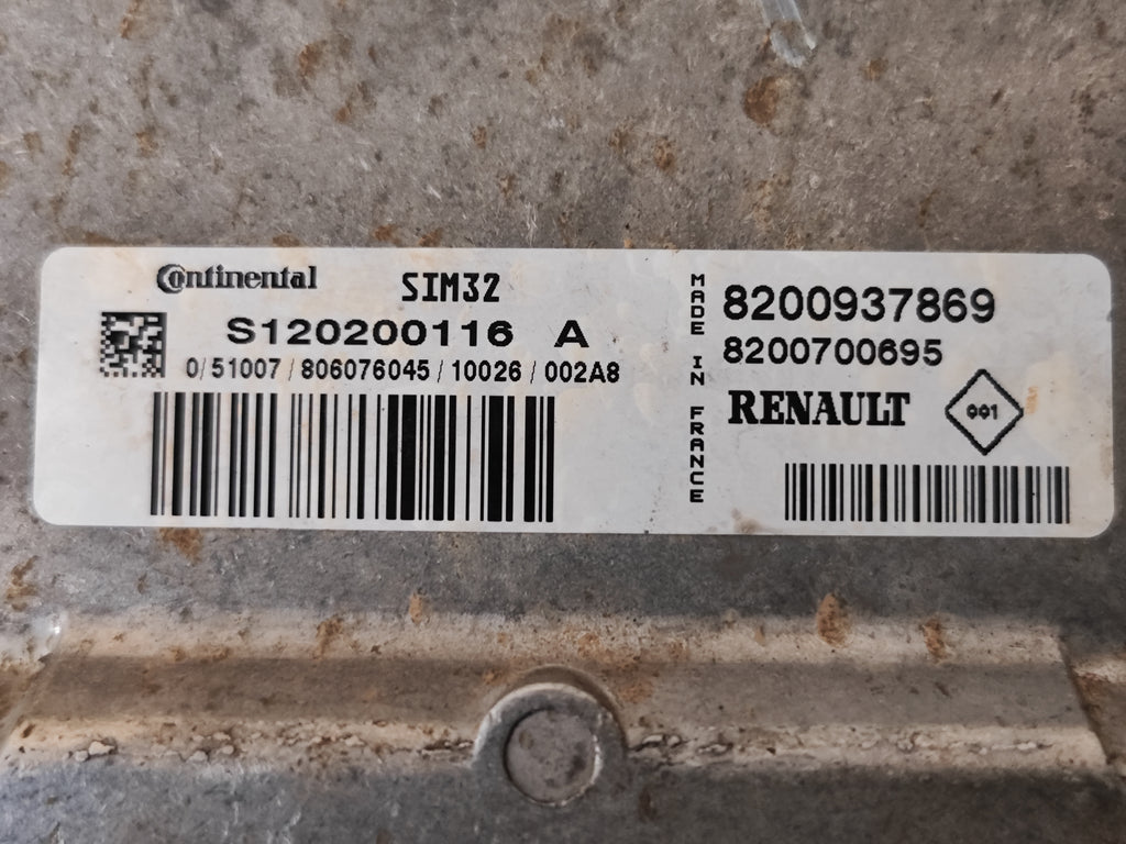 Centralina motore Renault Clio Modus 1.2 8200937869 8200700695 S120200116 A SIM32 