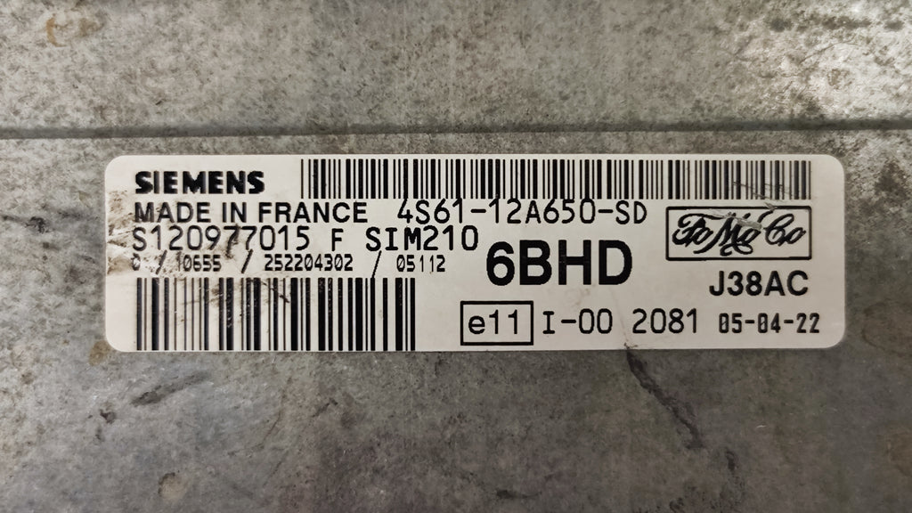 Centralina Motore Ford Fiesta 1.2B 4S61-12A650-SD S120977015 SIM210 