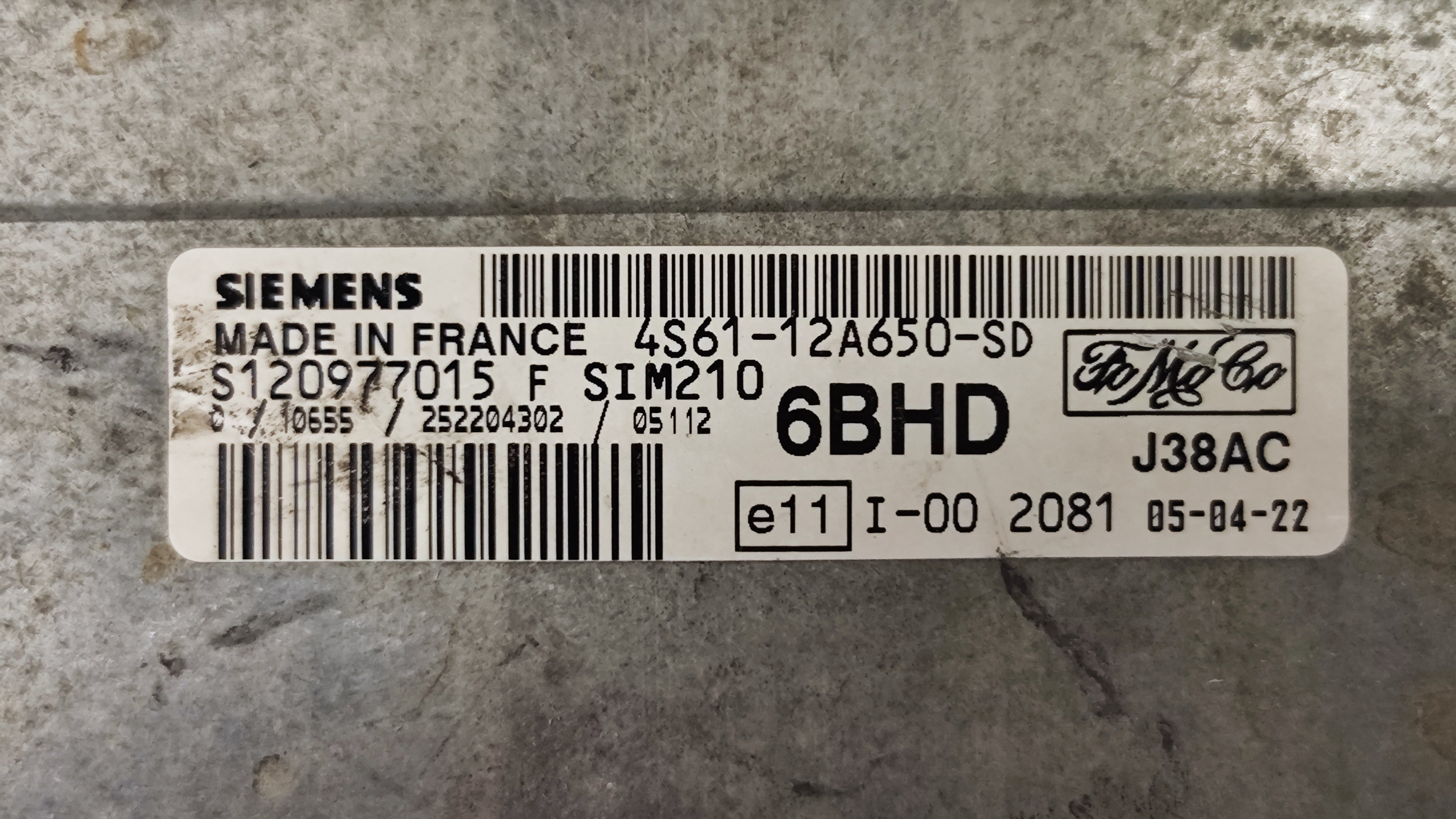 Centralina Motore Ford Fiesta 1.2B 4S61-12A650-SD S120977015 SIM210 
