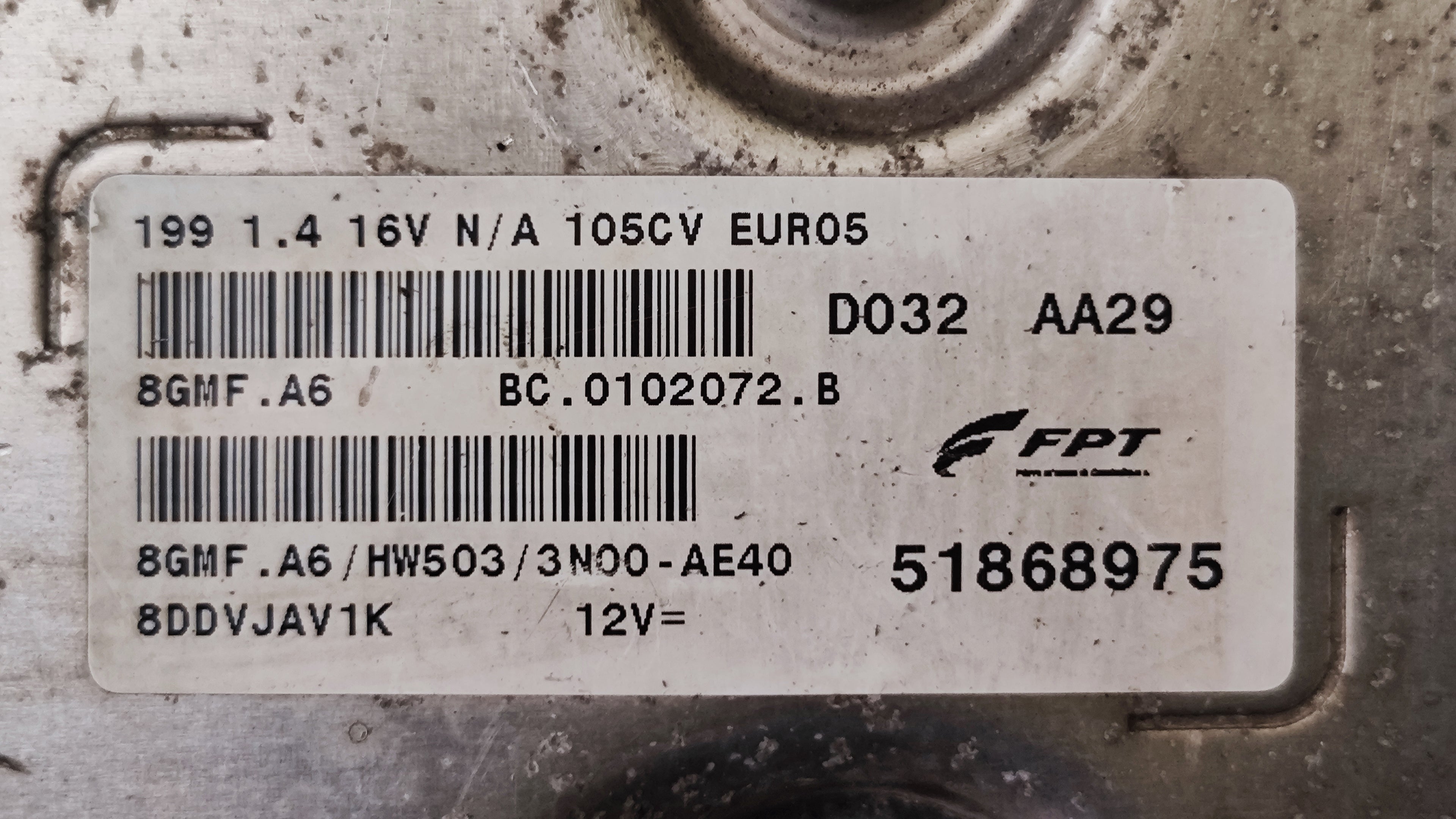 Centralina Motore Fiat Punto 199 1.4 Multiair 51868975 8GMF.A6 HW503