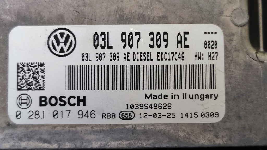  Centralina motore Volkswagen Tiguan Passat 2.0 TDI 0281017946 03L907309AE