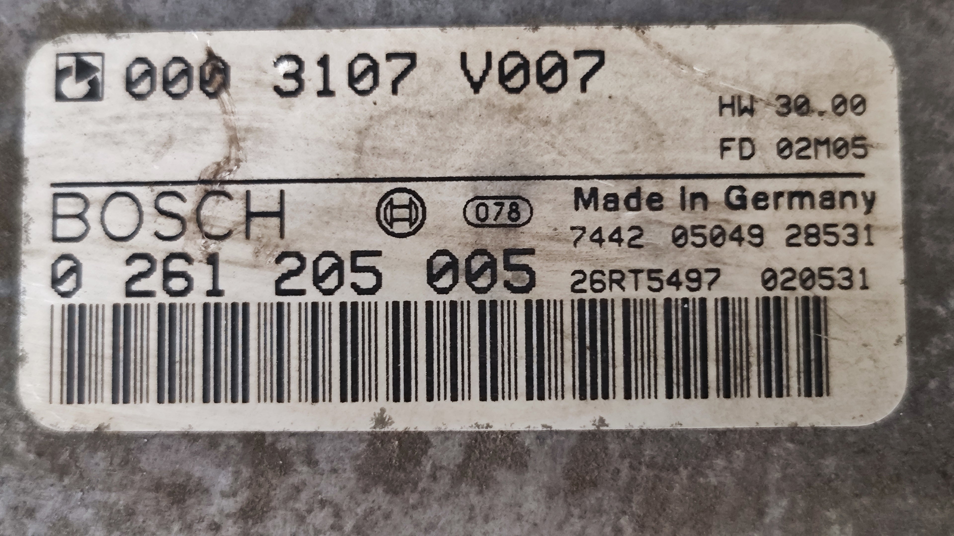 Centralina motore Smart Fortwo W/C450 benzina 0261205005 0003107V007