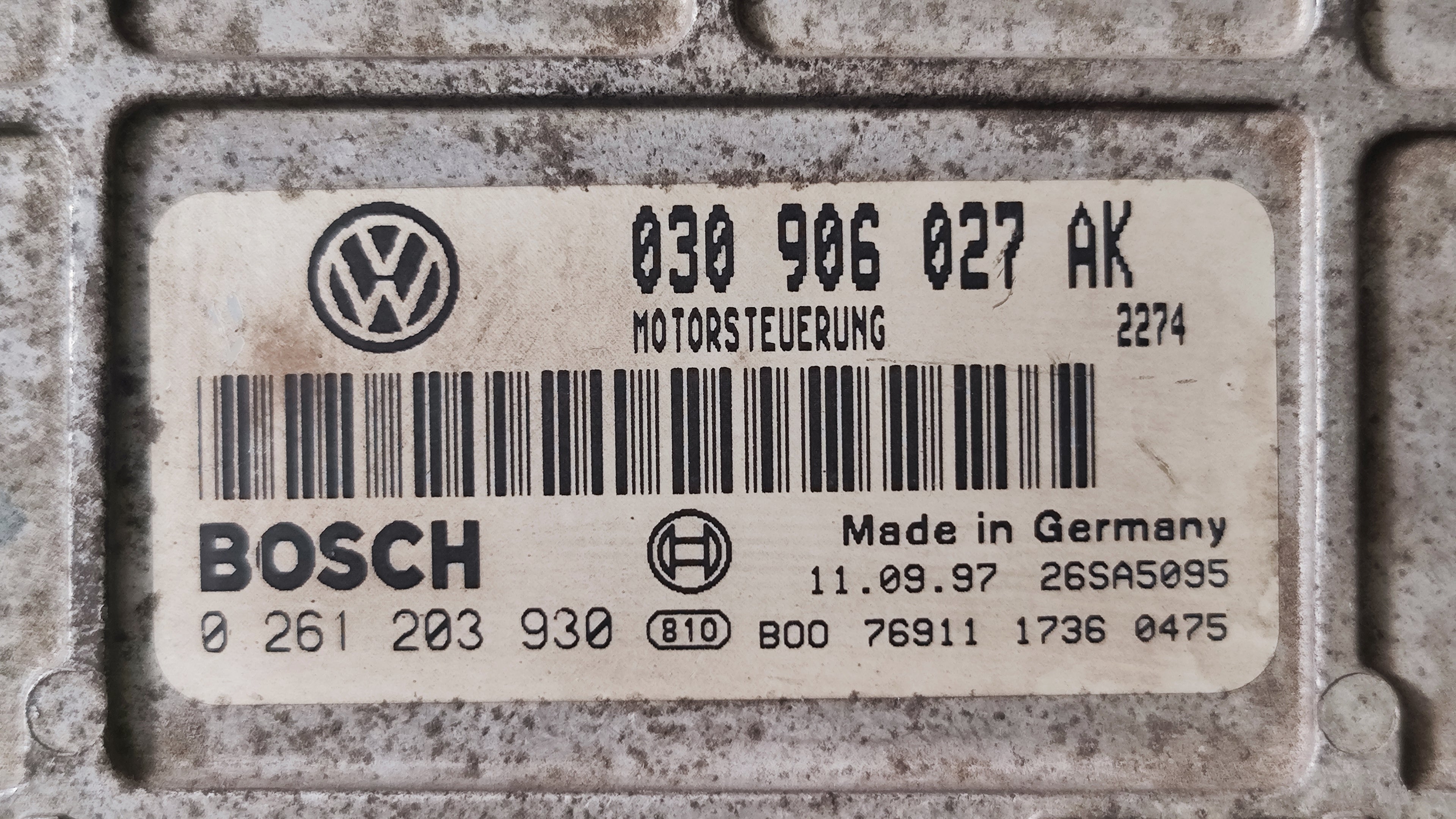 Centralina motore Seat Arosa 1.0B prima serie0261203930 030906027AK  