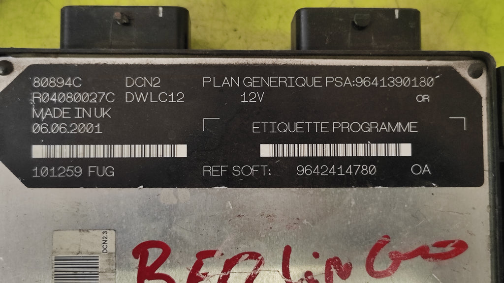 Centralina motore Peugeot 206 Citroen Berlingo 1.9D 9641390180 9642414780 