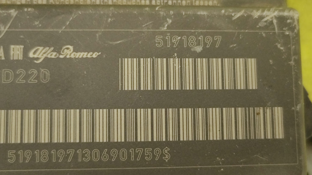 Centralina airbag NO CRASH Fiat Grande Punto 51918197 