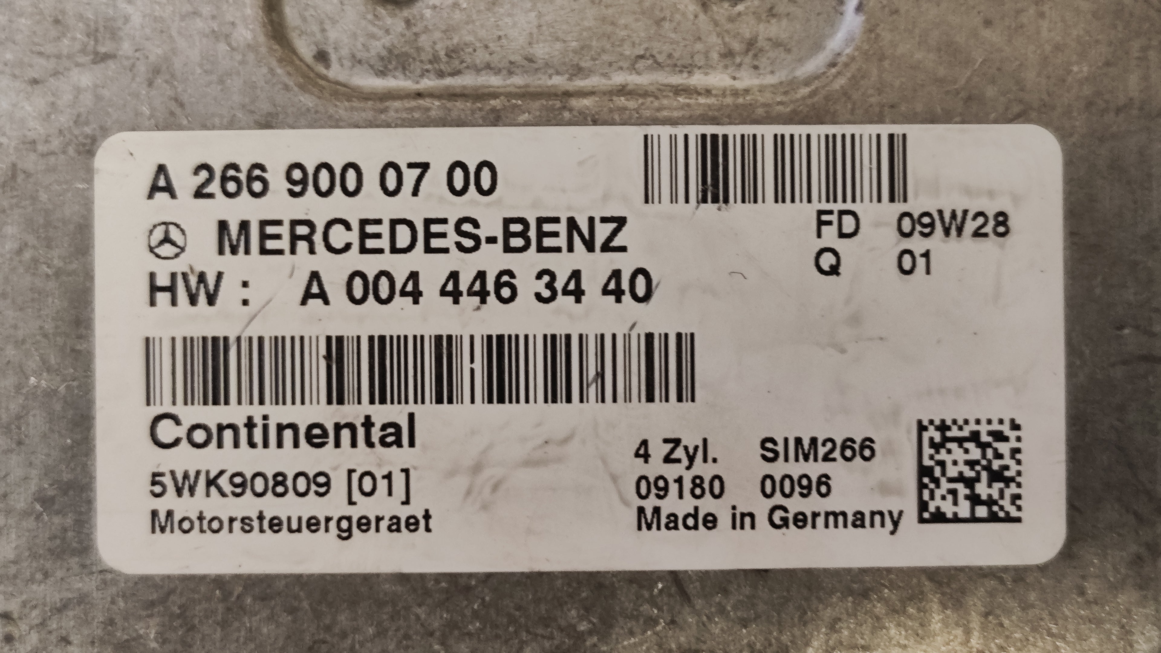 Centralina motore Mercedes-Benz Classe B W245 bifuel A2669000700 A0044463440