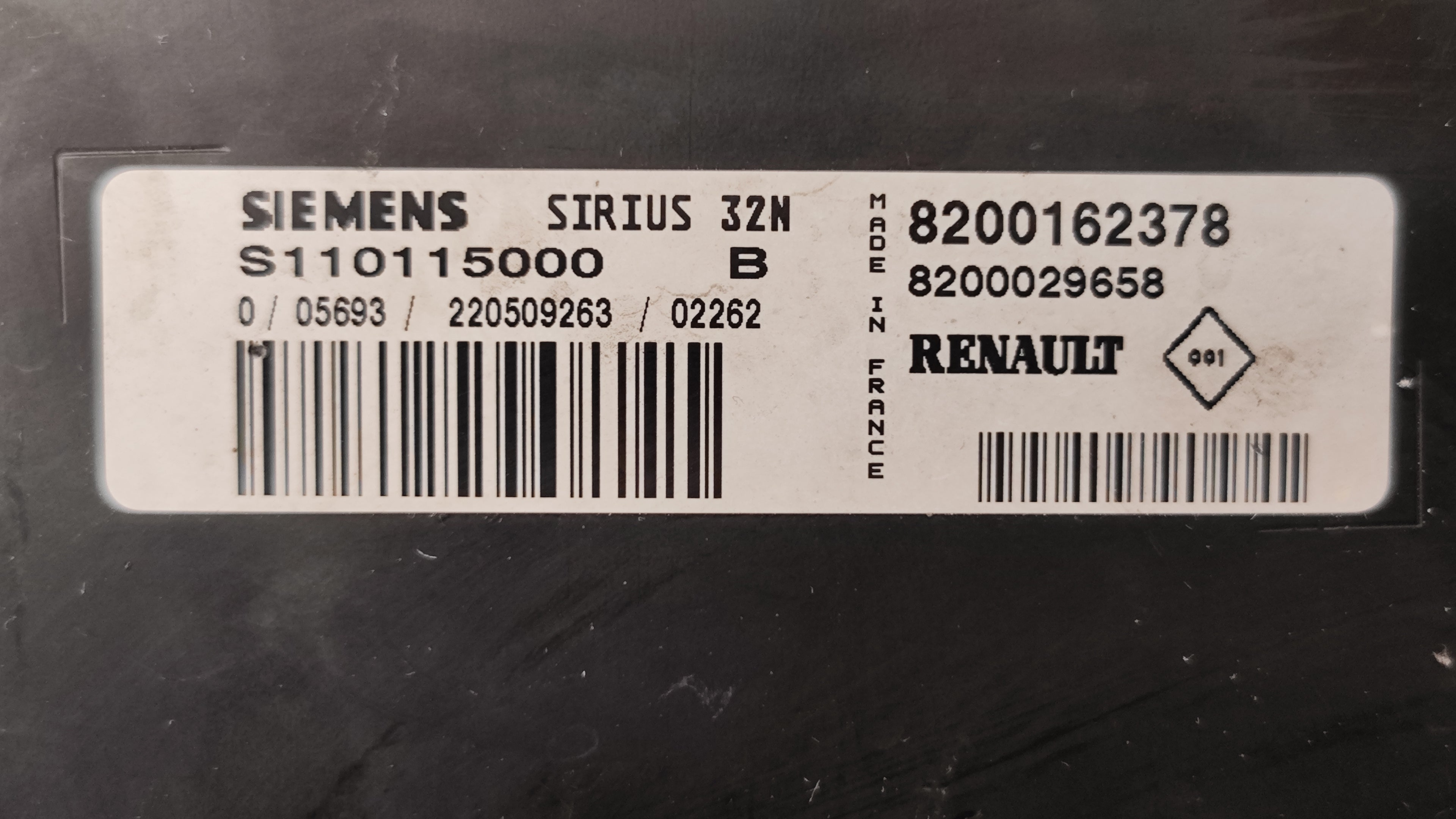 Centralina Motore Renault Clio 3 8200162378 82000296658 S110115000 B SIRIUS32N