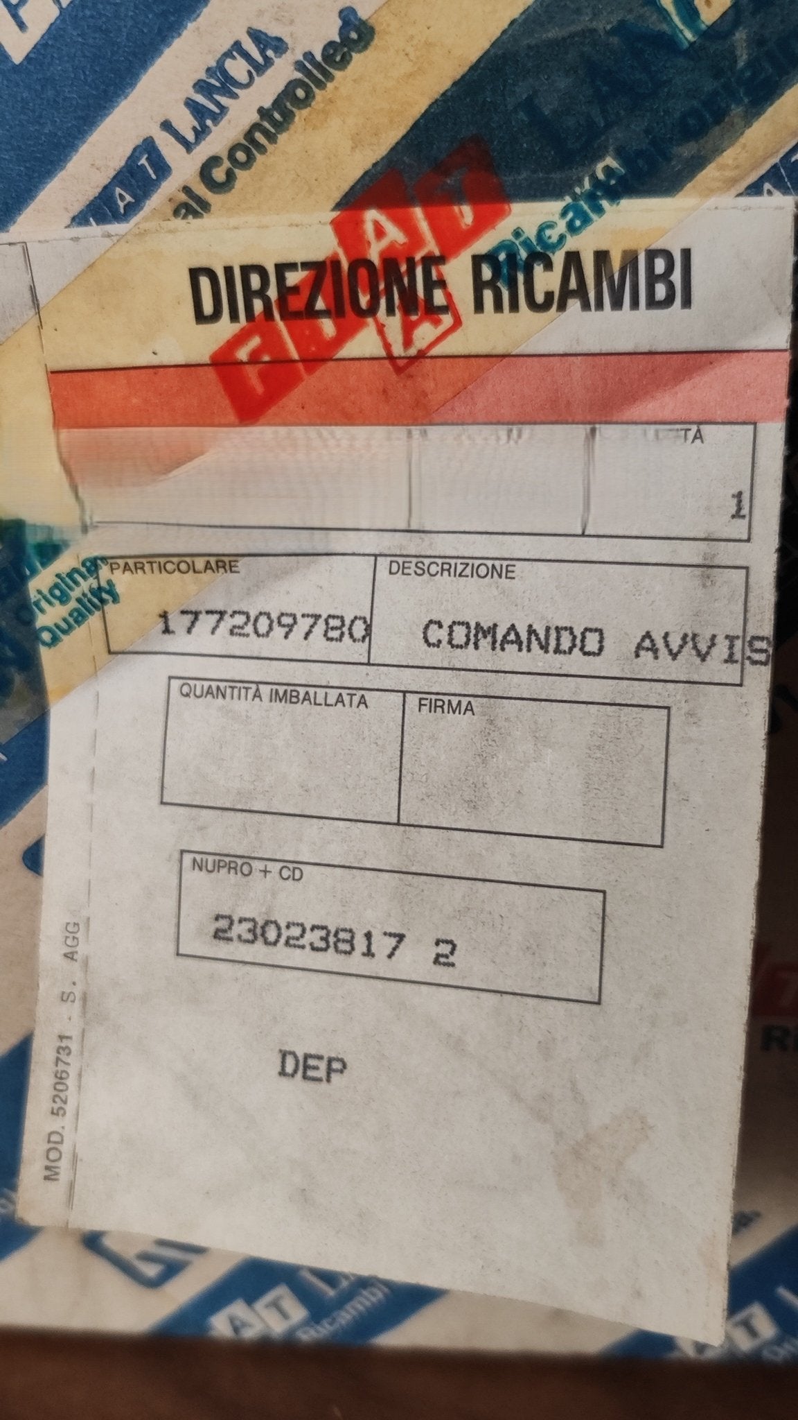 177209780 NUOVO Comando di avviso clacson Lancia Thema FL.92 - Debiautomotive