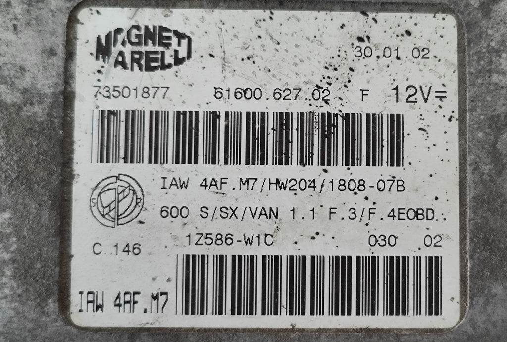 Centralina motore Fiat 600 1.1B 73501877 IAW4AF.M7 HW204 