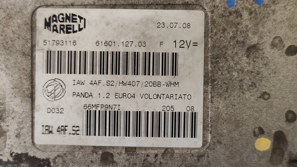 Centralina motore IMMO OFF Fiat Panda 169 51793116 IAW4AF.S2 HW407