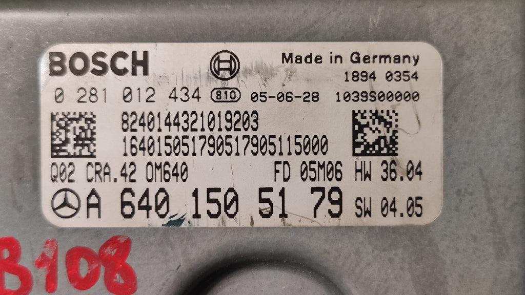 Centralina motore Mercedes-Benz Classe A W169 Diesel 0281012434 A6401505179 