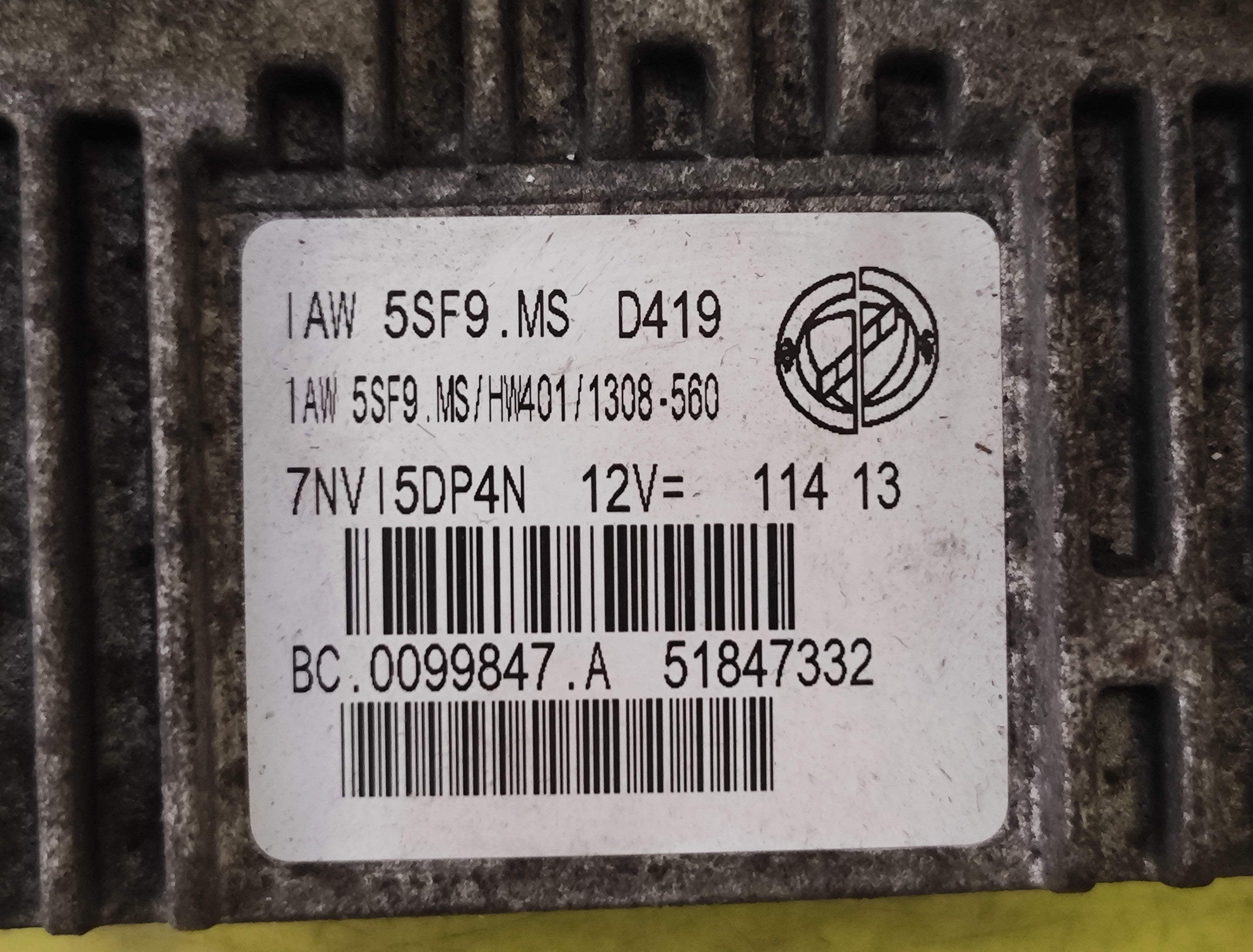 Centralina motore Fiat 500 1.2B 51847332 IAW5SF9.M2 HW401.
