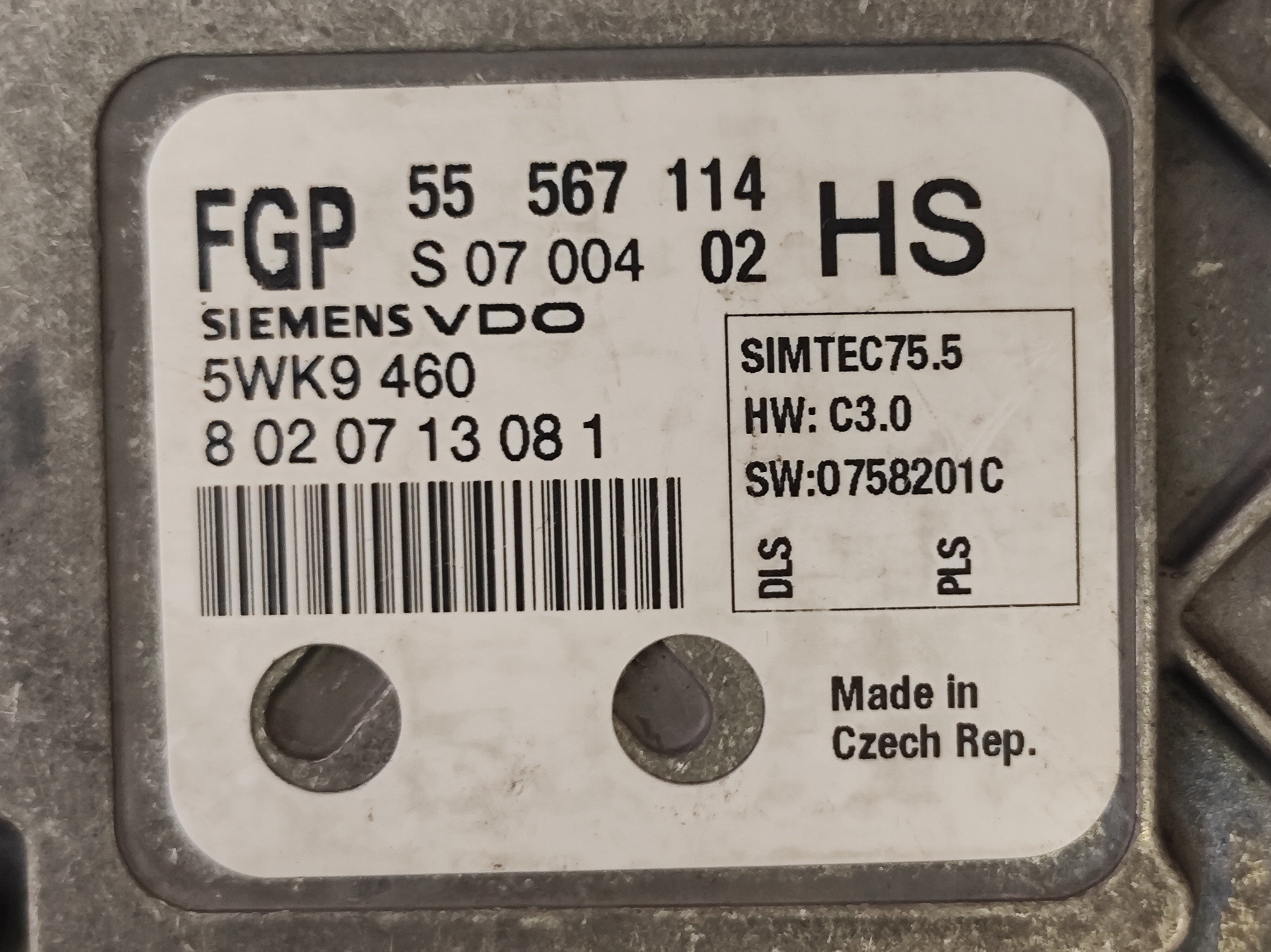 Centralina motore Opel Astra H Zafira 1.6 55567114 55WK9460 codice