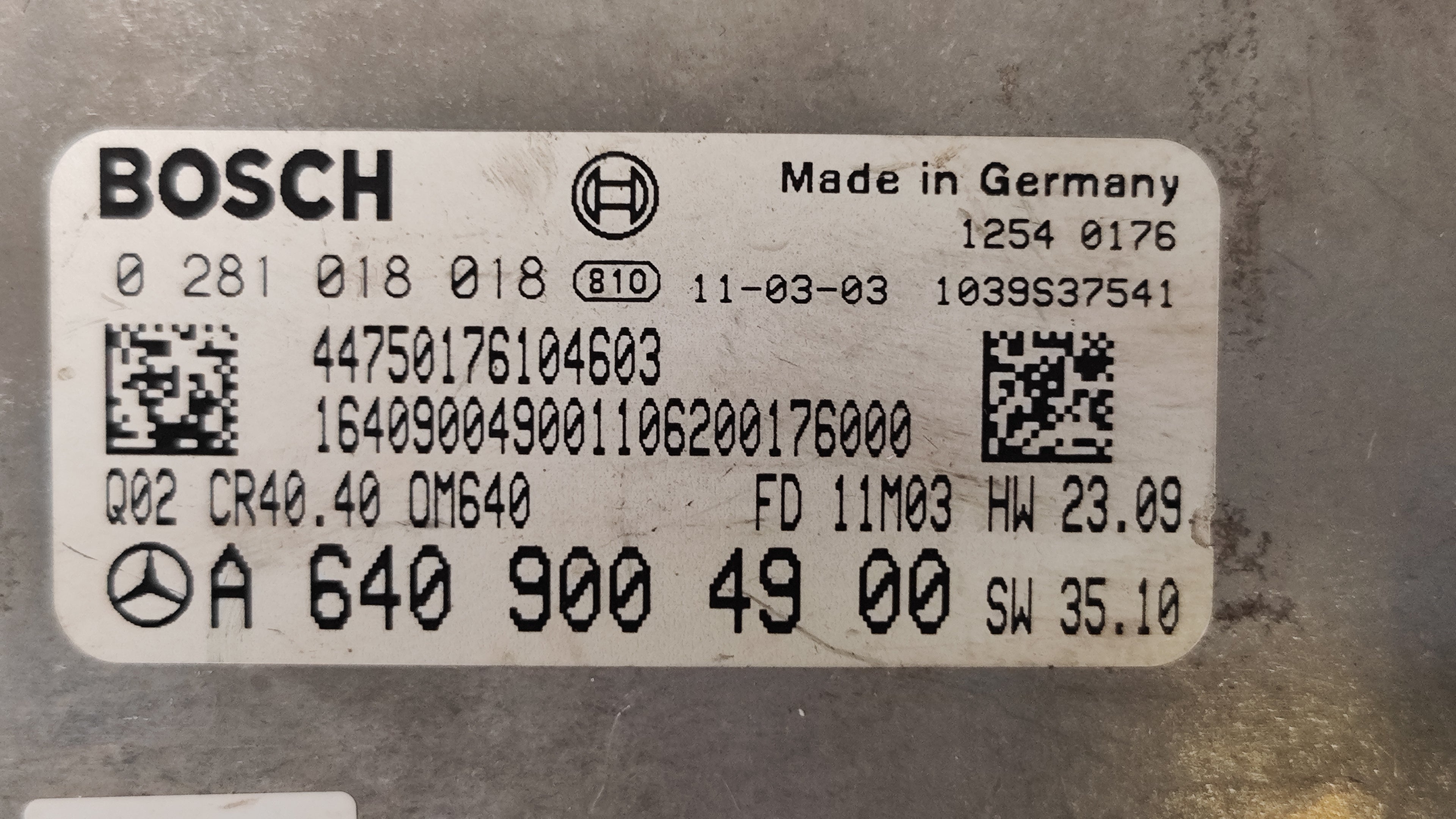 Kit accensione Mercedes-Benz Classe B W245 0281018018 A6409004900