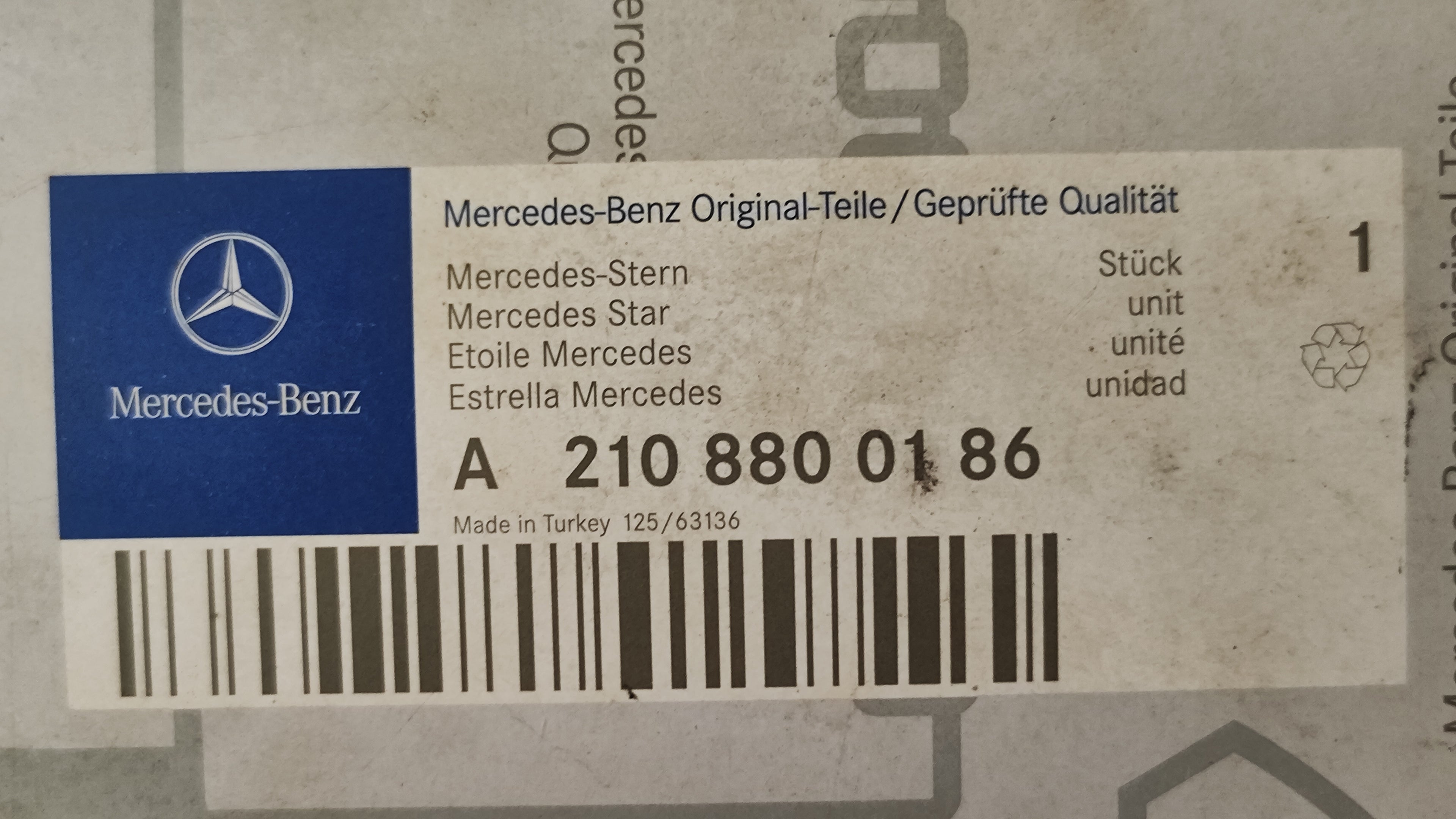 Stella emblema Cofano Anteriore Mercedes-Benz W208 W124 W202 W203 A2108800186 
