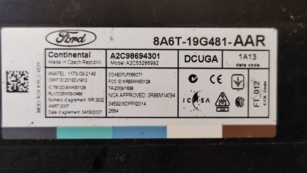  Modulo elettronico Ford Fiesta 8A6T-19G481-AAR